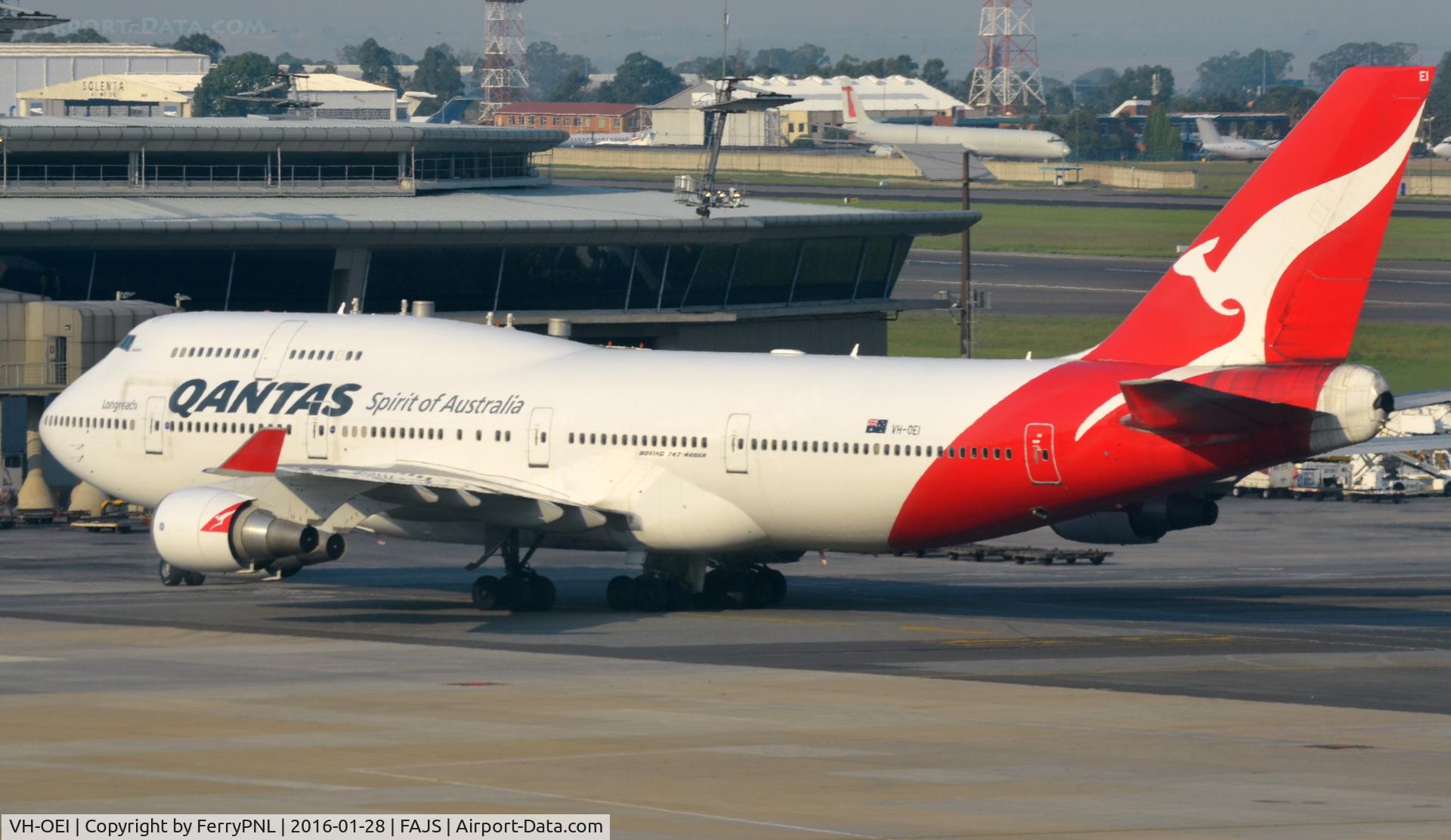 VH-OEI, 2003 Boeing 747-438/ER C/N 32913, Qantas B744 arrived in JNB
