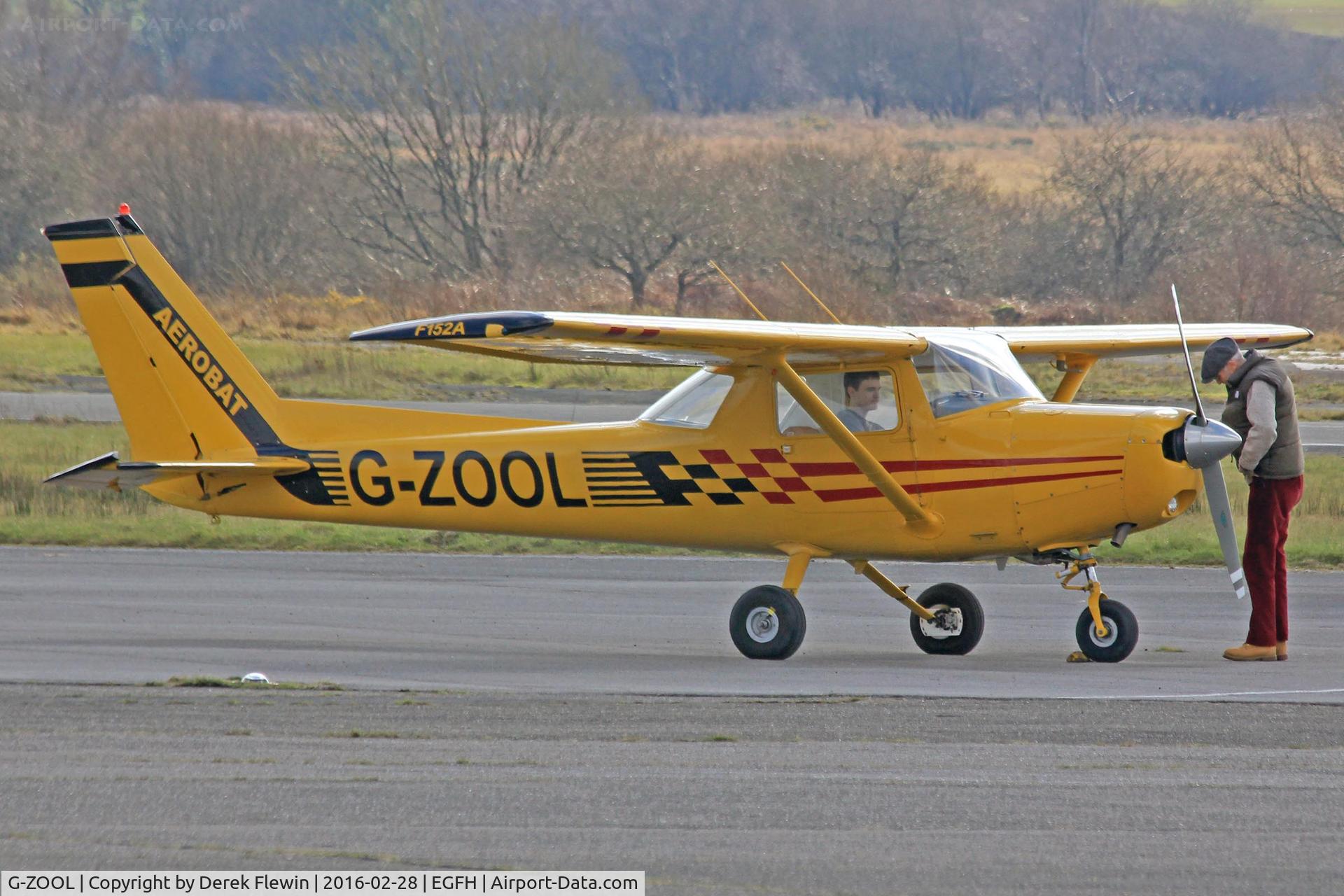 G-ZOOL, 1979 Reims Cessna FA152 C/N 0357, Aerobat, Turweston based, previously G-BGXZ, parked up.