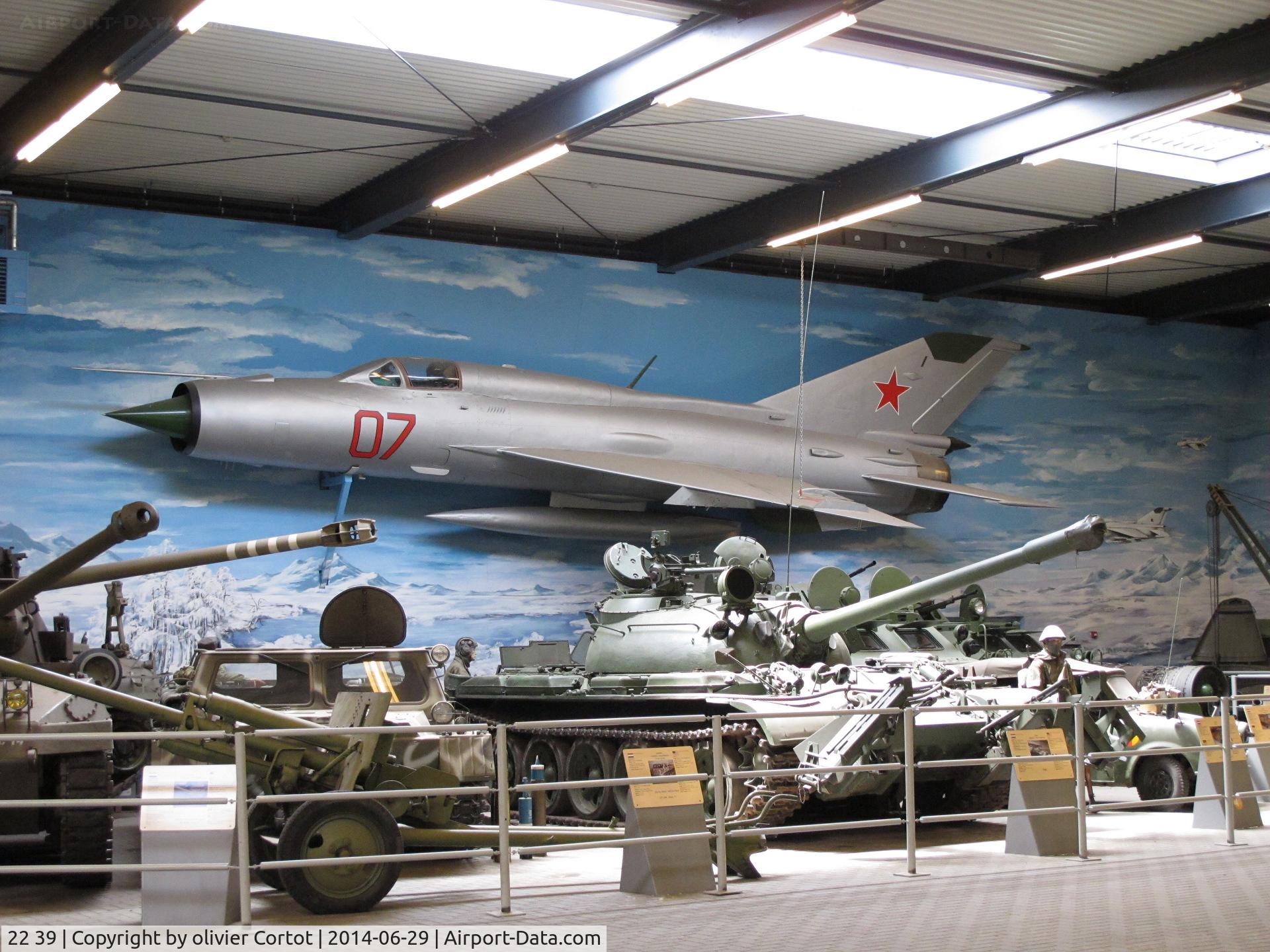 22 39, Mikoyan-Gurevich MiG-21SPS C/N 94A5510, In the beautiful Overloon museum