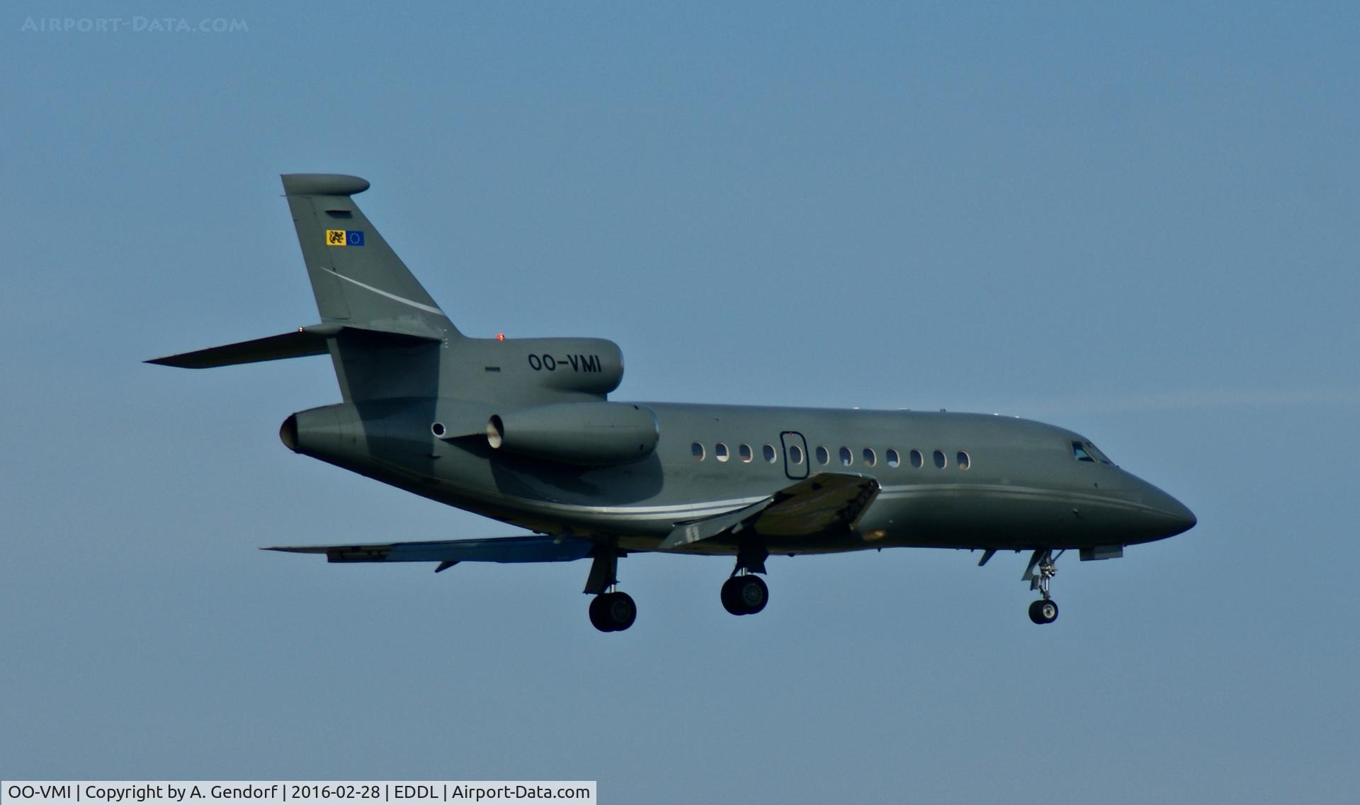OO-VMI, 2005 Dassault Falcon 900DX C/N 603, Flying Group N.V. (untitled), seen here on short finals RWY 05R at Düsseldorf Int'l(EDDL)