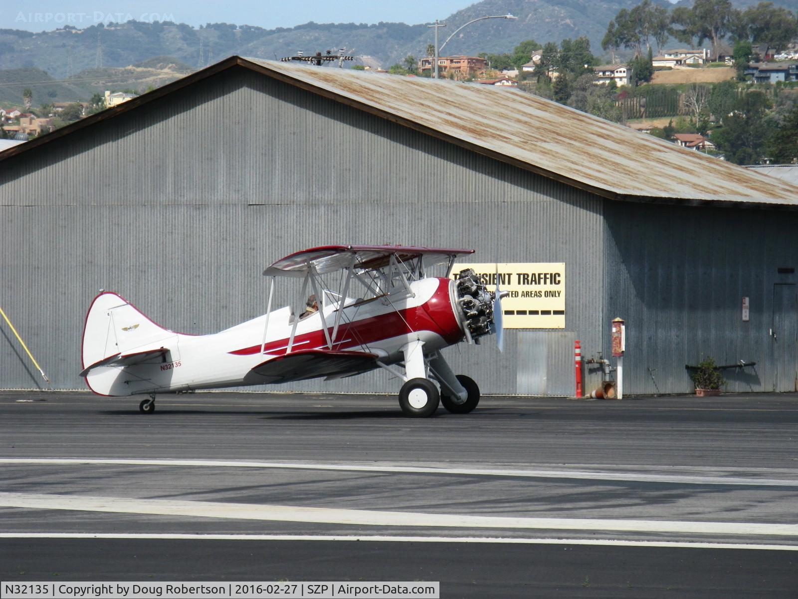 N32135, 1941 Waco UPF-7 C/N 5767, 1941 Waco UPF-7, Continental W670 220 Hp radial, arguably one of the prettiest classic vintage biplanes, taxi to Rwy 22