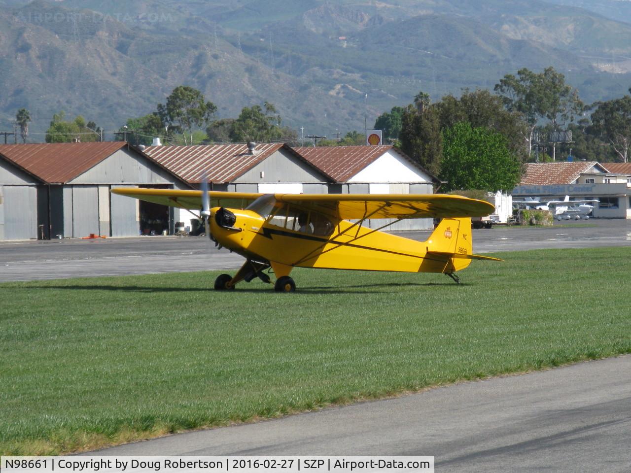 N98661, 1946 Piper J3C-65 Cub Cub C/N 18890, 1946 Piper J3C-65 CUB Continental C75 75 Hp upgrade, landing roll Rwy 22L grass
