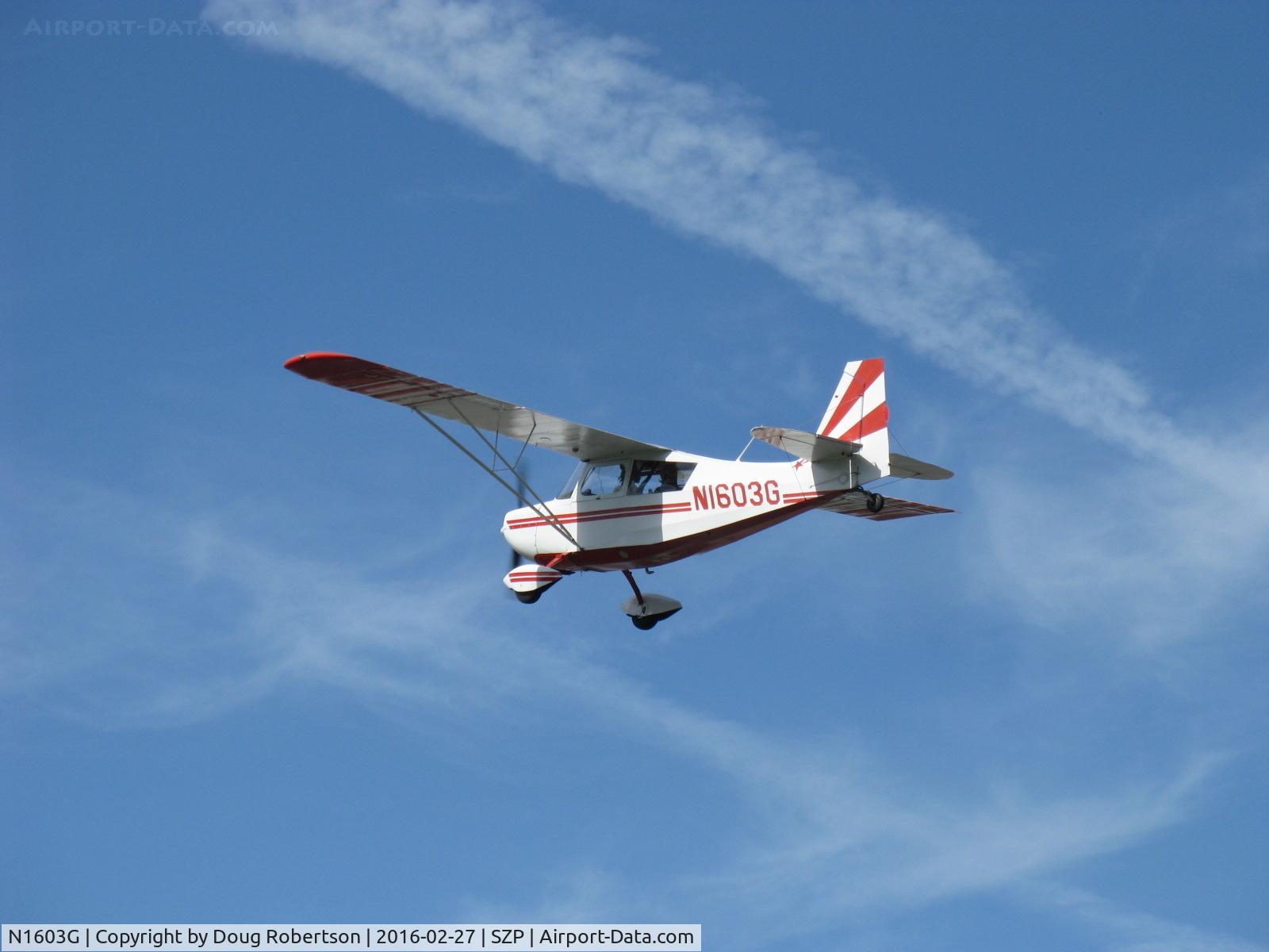 N1603G, 1968 Champion 7ECA Citabria C/N 609, 1968 Champion 7ECA CITABRIA, Lycoming O-235 115 Hp, takeoff climb Rwy 22 doing pattern work