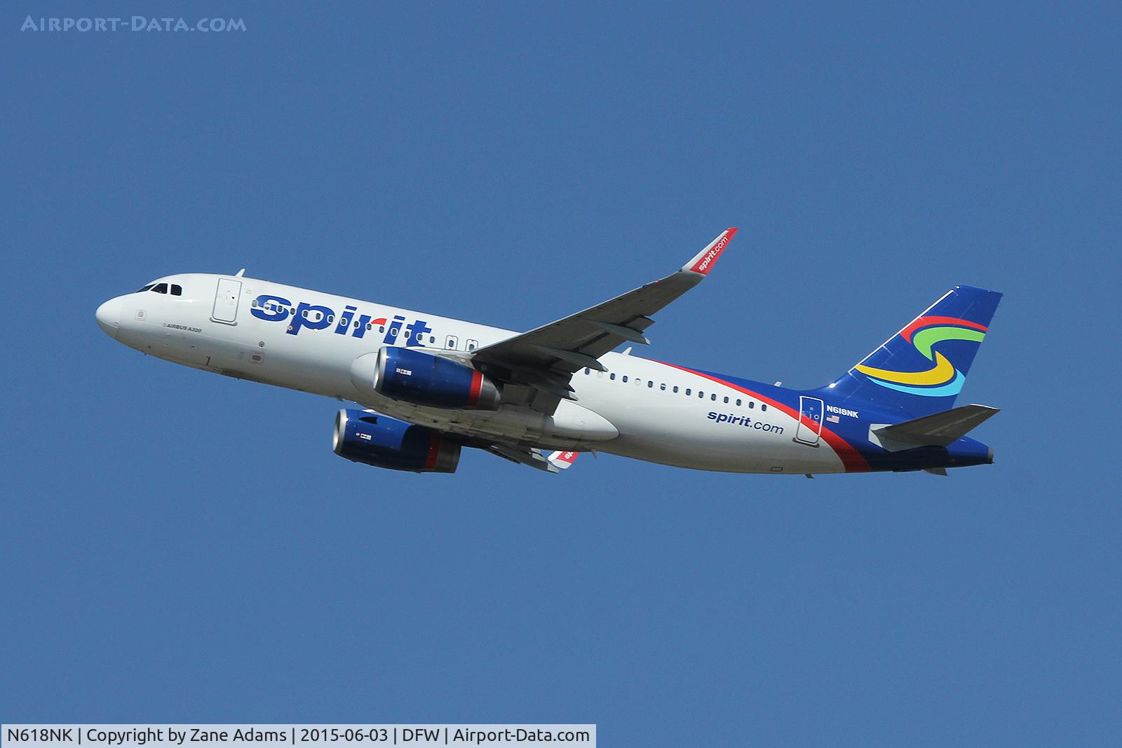 N618NK, 2012 Airbus A320-232 C/N 5458, Departing DFW Airport
