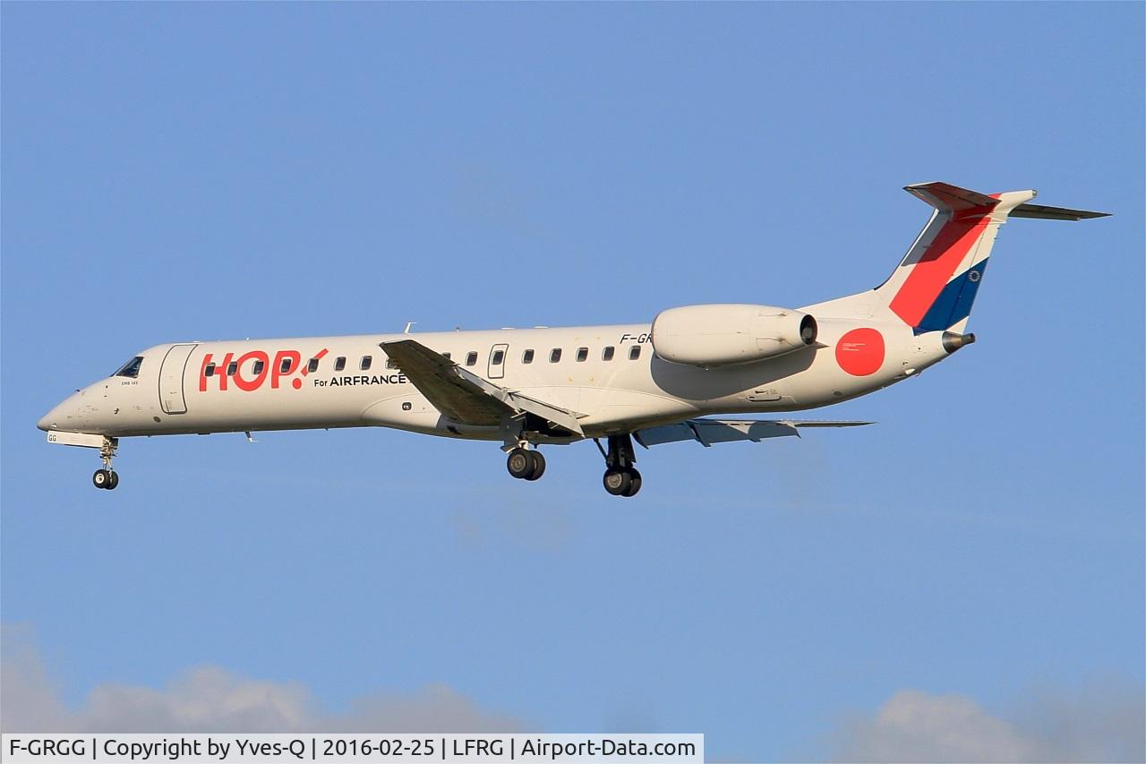 F-GRGG, 1999 Embraer ERJ-145EP (EMB-145EP) C/N 145118, Embraer EMB-145EU, Short approach rwy 25L, Brest-Bretagne airport (LFRB-BES)