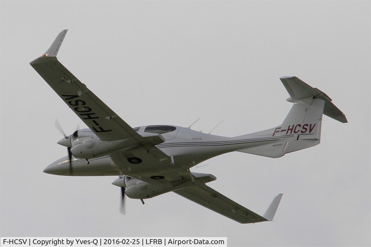 F-HCSV, 2008 Diamond DA-42 Twin Star C/N 42.371, Diamond DA-42 Twin Star, Training flight, Brest-Bretagne airport (LFRB-BES)