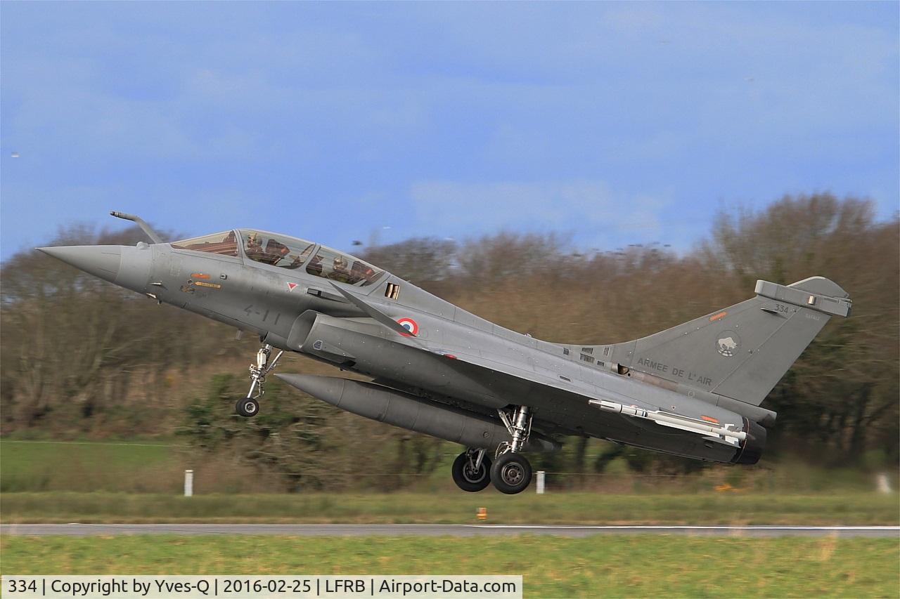 334, Dassault Rafale B C/N 334, Dassault Rafale B (4-11), On final for touch and go rwy 25L, Brest-Bretagne airport (LFRB-BES)