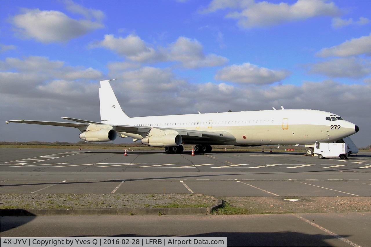 4X-JYV, 1975 Boeing 707-3L6C C/N 21096, Israeli Air Force Boeing 707-3L6C, Parking area, Brest-Bretagne Airport (LFRB-BES)
