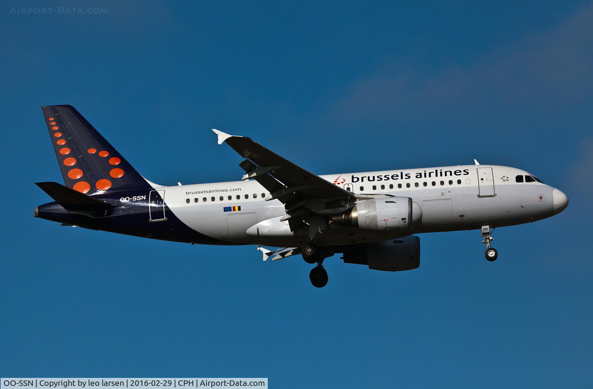 OO-SSN, 2003 Airbus A319-112 C/N 1963, Copenhagen 29.2.16