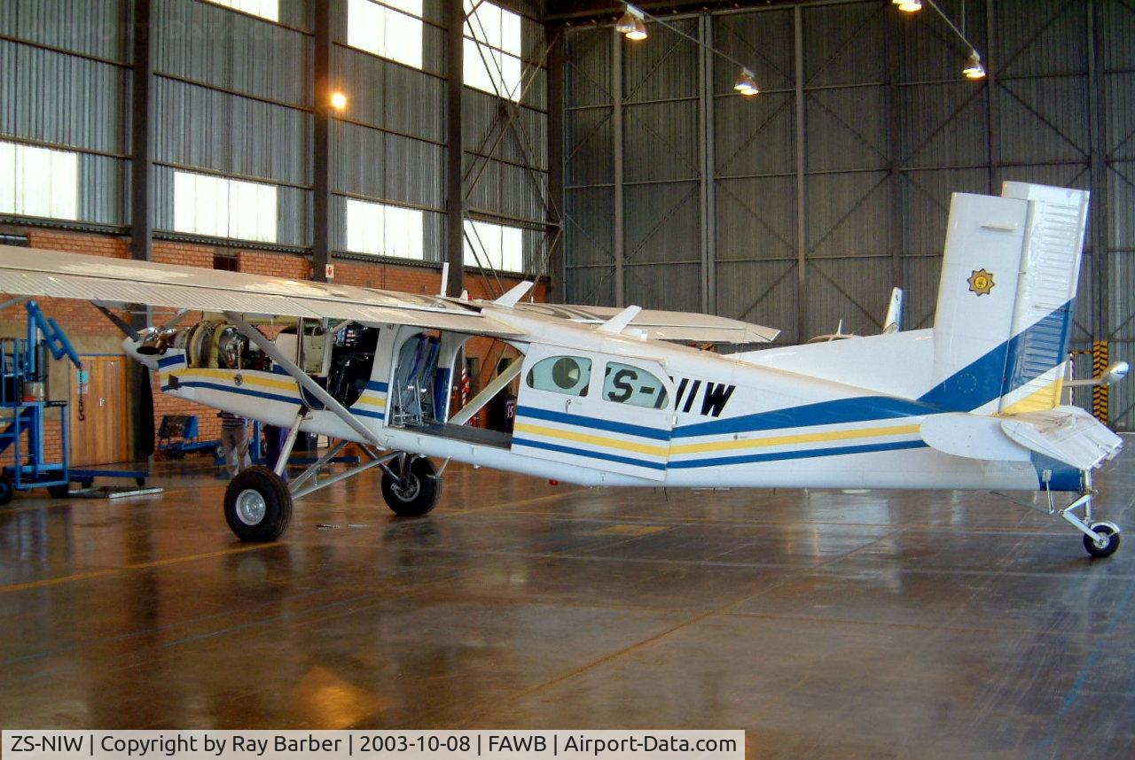 ZS-NIW, 1993 Pilatus PC-6/B2-H4 Turbo Porter C/N 899, Pilatus PC-6-B2-H4 Turbo Porter [899] (South African Police) Pretoria-Wonderboom~ZS 08/10/2003