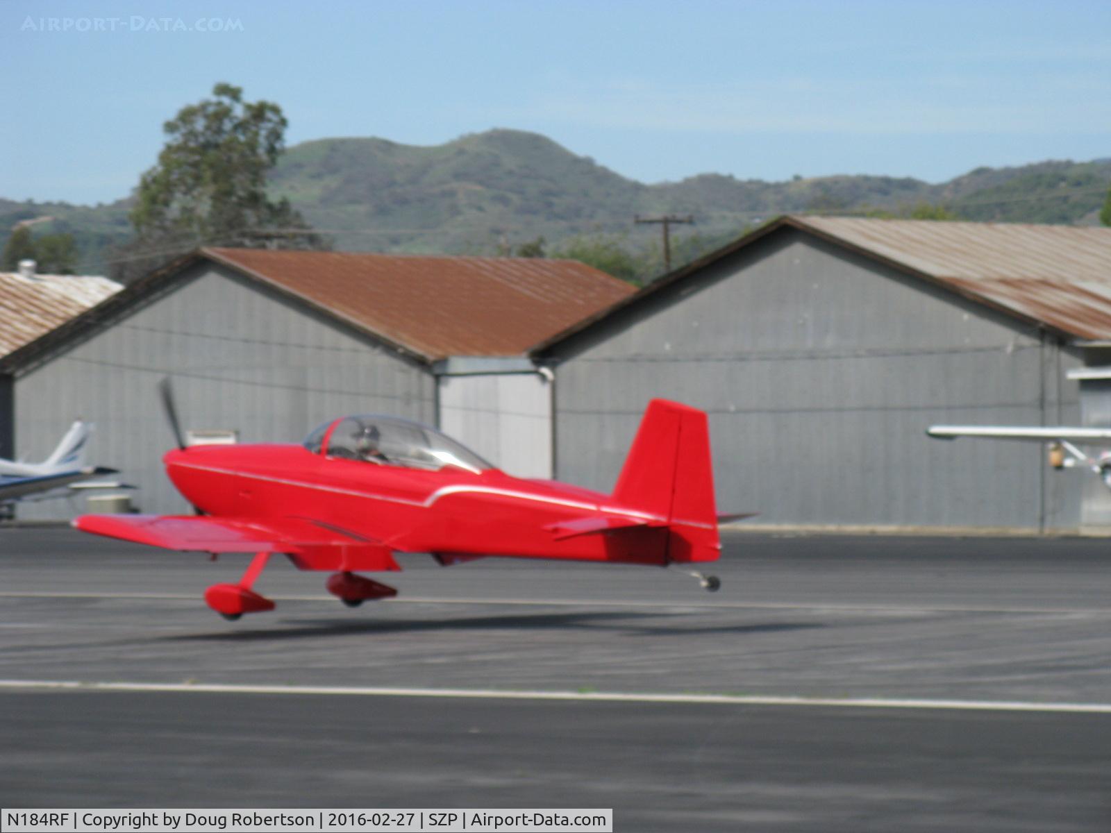 N184RF, 2003 Vans RV-8 C/N 80122, 2003 Findly VAN's RV-8, Lycoming IO-360, landing near touchdown Rwy 22