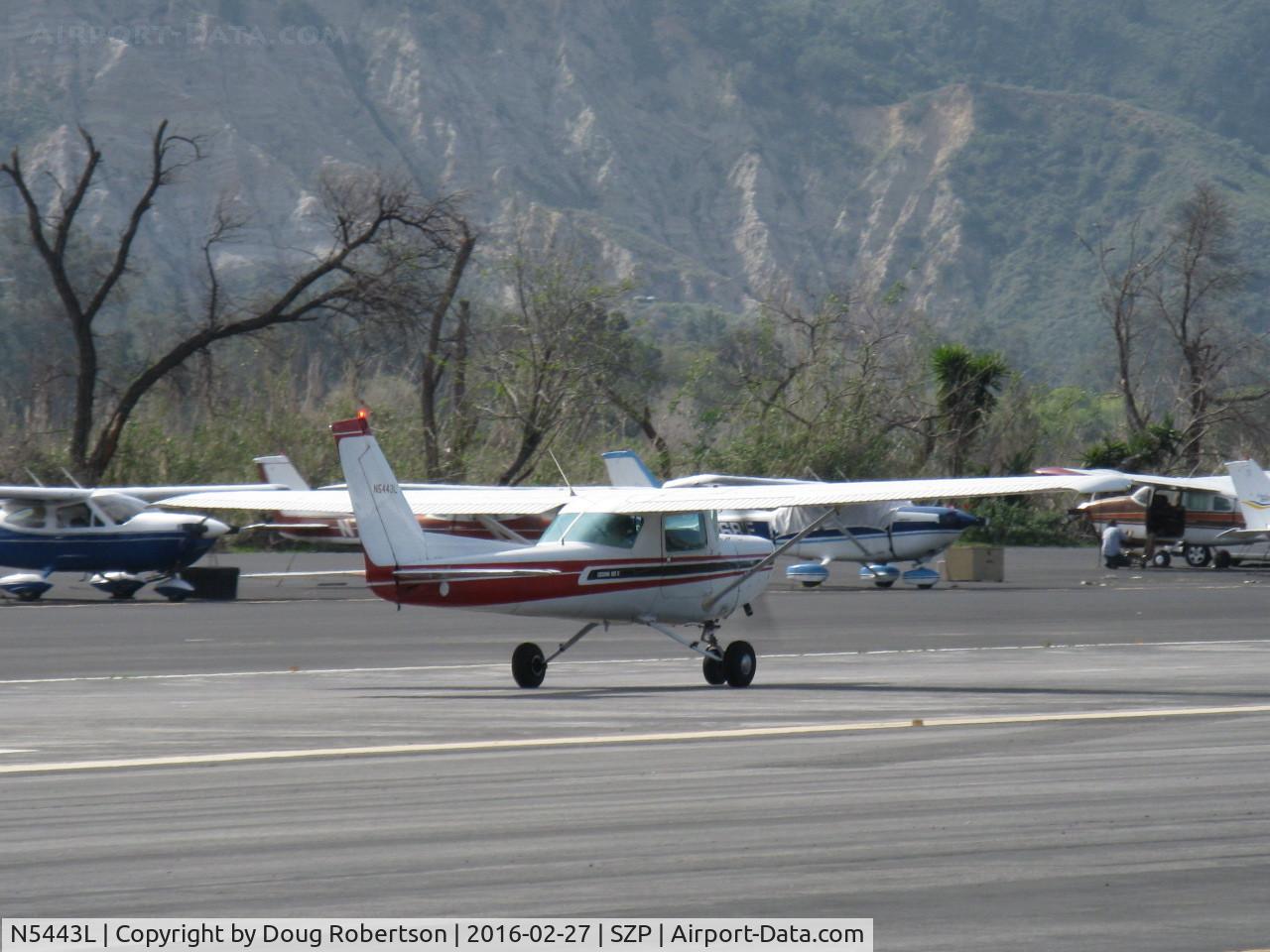 N5443L, 1980 Cessna 152 C/N 15284315, 1980 Cessna 152, Lycoming O-235 115 Hp, landing roll Rwy 22