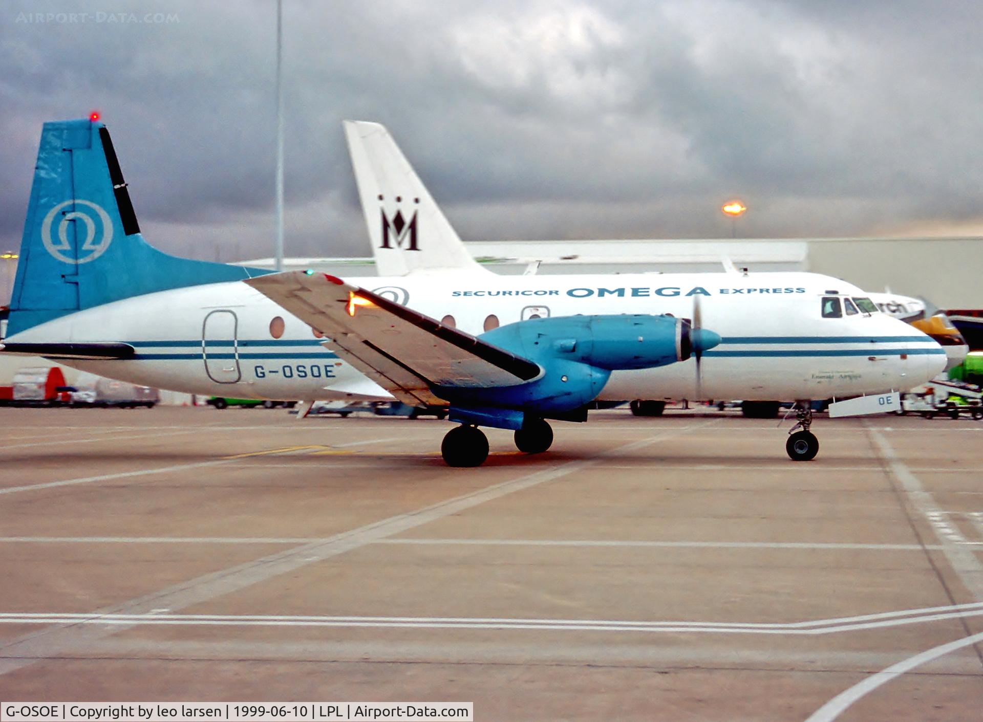 G-OSOE, 1971 Hawker Siddeley HS.748 Series 2A C/N 1697, LPL Liverpool 10.6.99