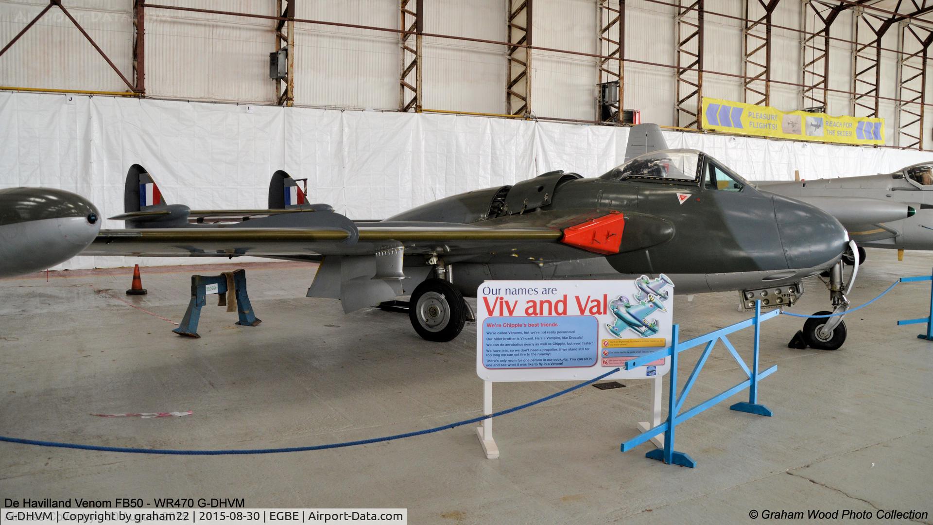G-DHVM, 1954 De Havilland (F+W Emmen) DH-112 Venom FB.50 C/N 752, Airbase Coventry