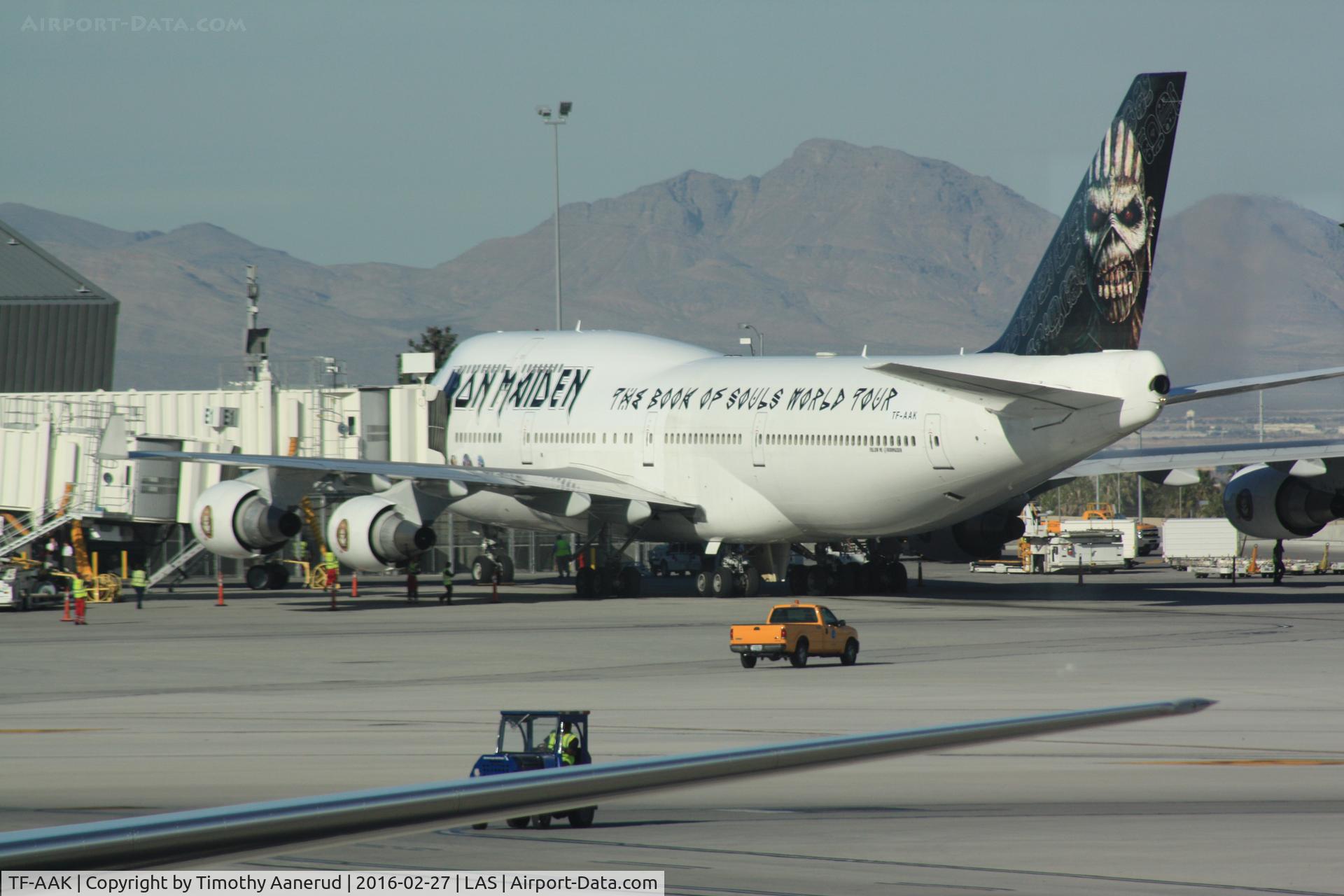 TF-AAK, 2003 Boeing 747-428 C/N 32868, 2003 Boeing 747-428, c/n: 32868, Iron Maiden arriving in Las Vegas, ex F-GITH