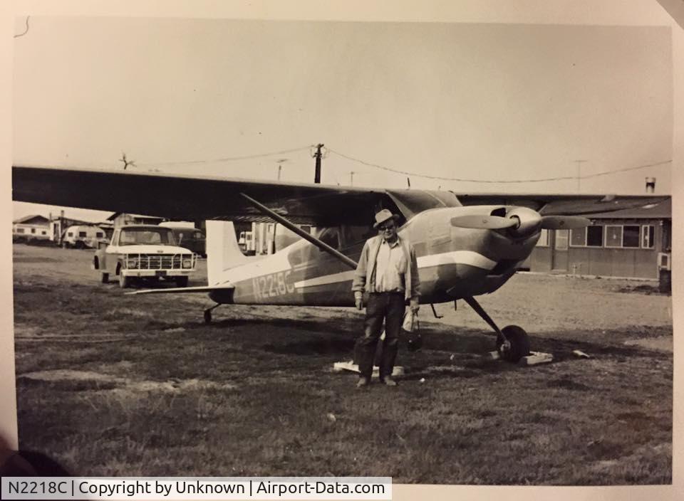 N2218C, 1953 Cessna 180 C/N 30518, Terrill Sartain at the Terhel Farms Duck Club. East Side of Colusa California in about 1954.  He was probably the original owner of this aircraft.  He was a farmer in Colusa County.