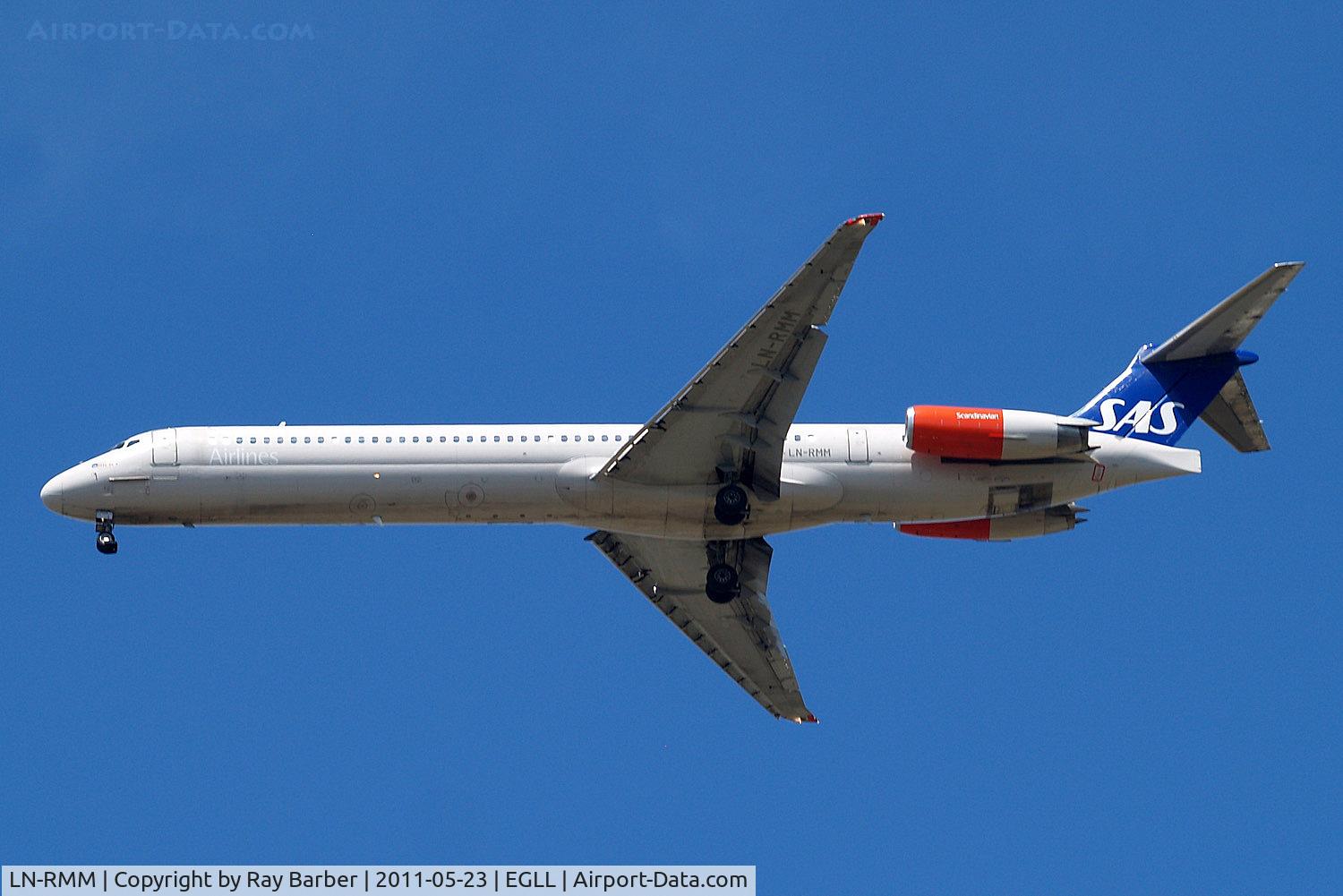 LN-RMM, 1991 McDonnell Douglas MD-81 (DC-9-81) C/N 53005, McDonnell Douglas DC-9-81 [53005] (SAS Scandinavian Airlines) Home~G 23/05/2011. On approach 27R.