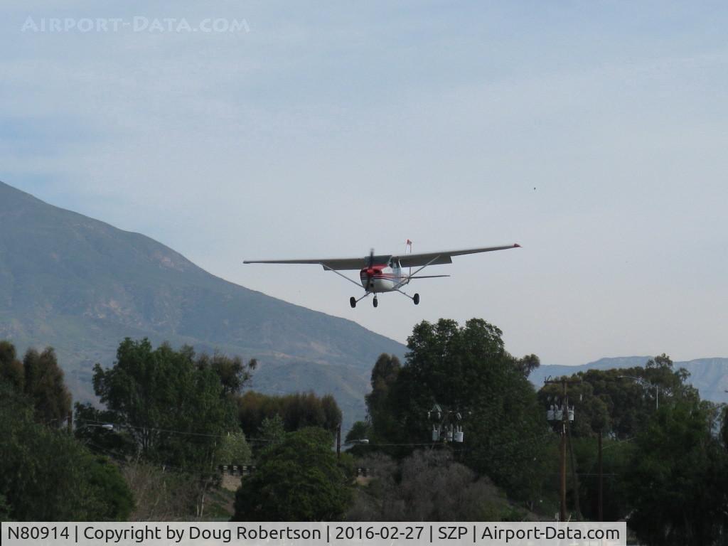 N80914, 1976 Cessna 172M C/N 17266799, 1976 Cessna 172M SKYHAWK, Lycoming O-320-E2D 150 hp, on final Rwy 22