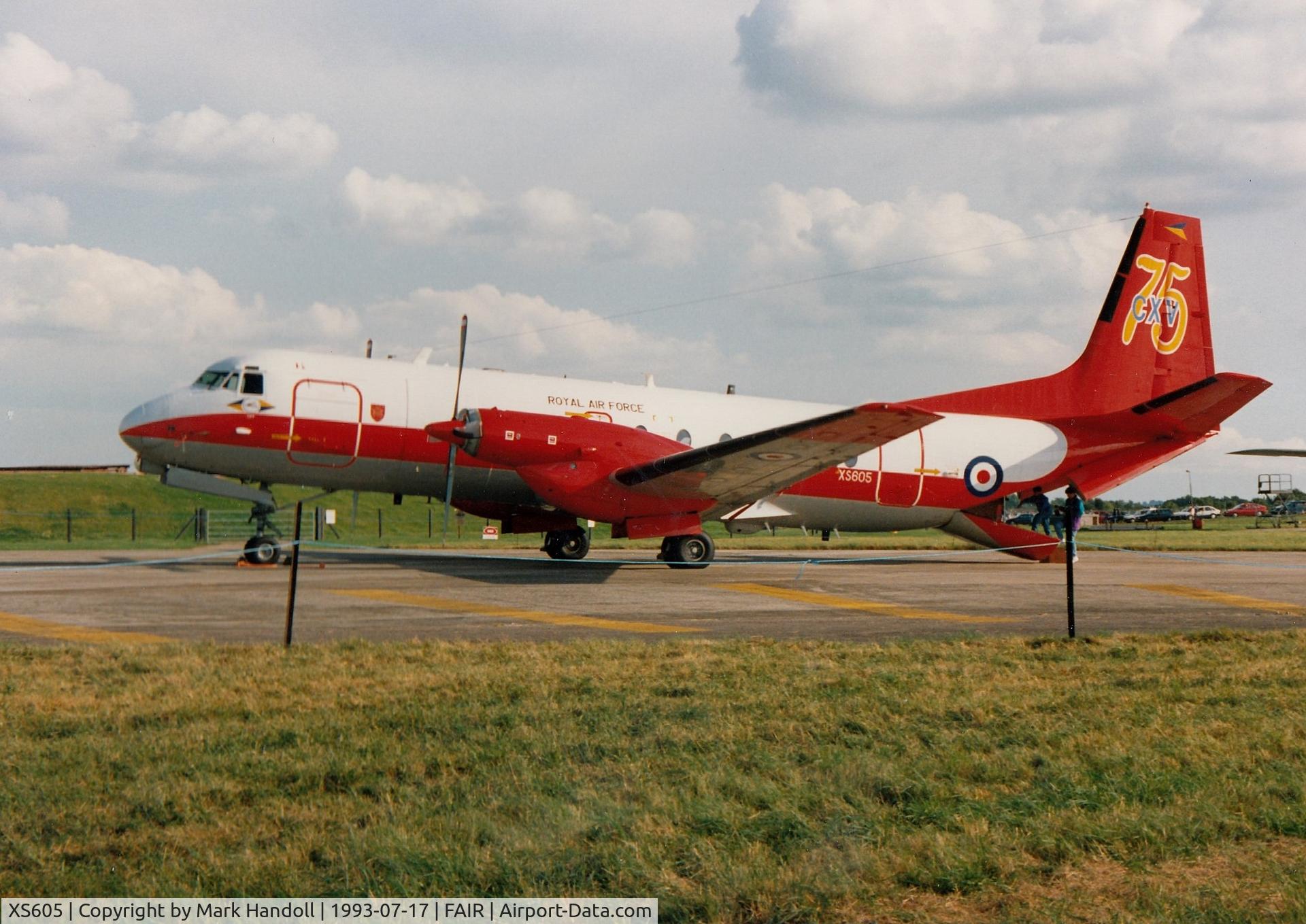 XS605, 1966 Hawker Siddeley HS-780 Andover E3 C/N BN12, XS605 pictured at IAT Fairford in July 1993.