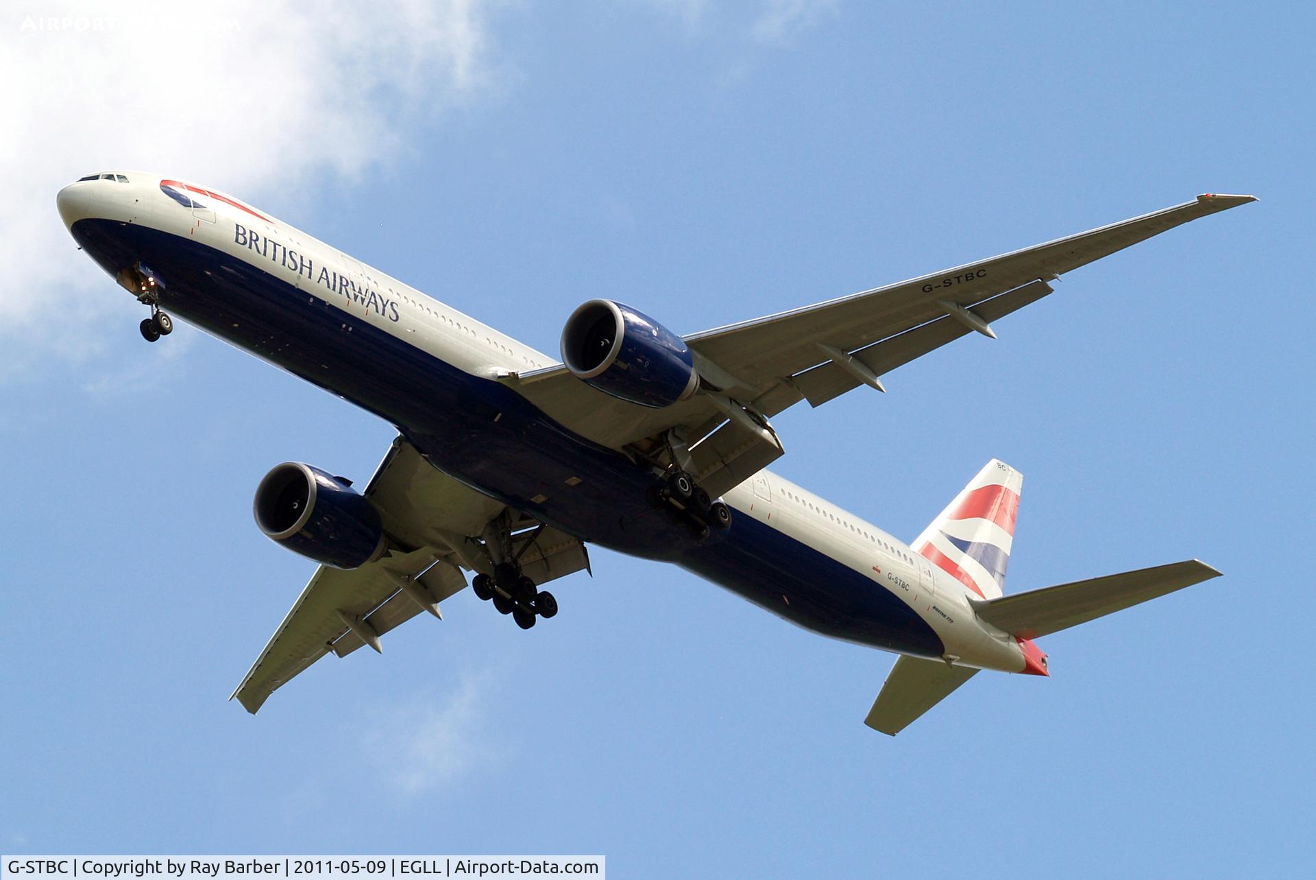 G-STBC, 2010 Boeing 777-36N/ER C/N 38287, Boeing 777-36NER [38287] (British Airways) Home~G 09/05/2011. On approach 27R.