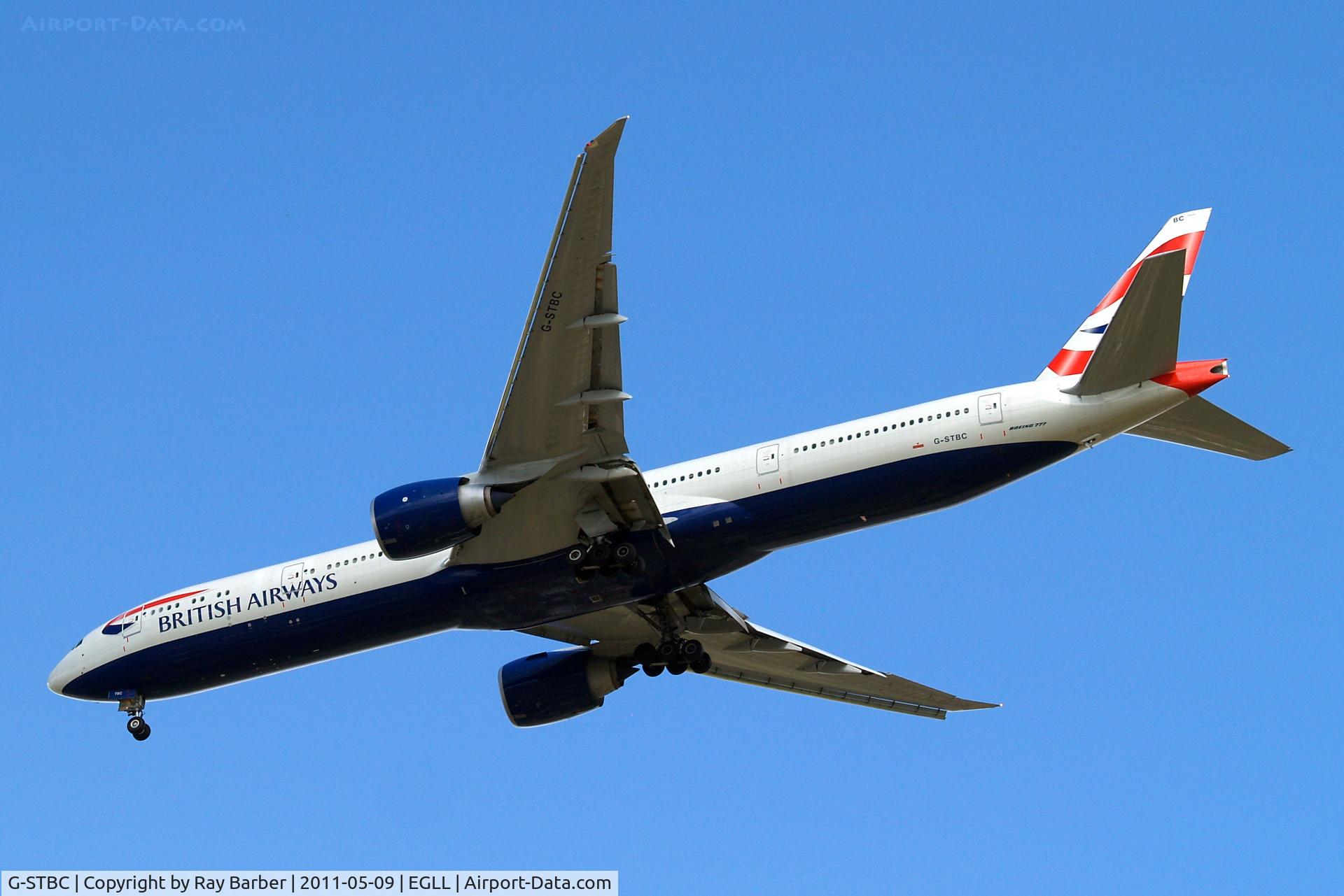 G-STBC, 2010 Boeing 777-36N/ER C/N 38287, Boeing 777-36NER [38287] (British Airways) Home~G 09/05/2011. On approach 27R.