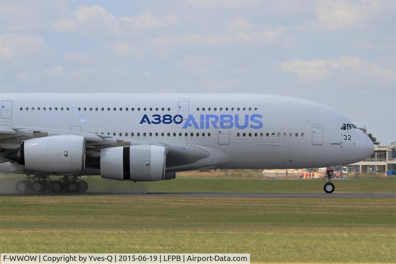 F-WWOW, 2005 Airbus A380-841 C/N 001, Airbus A380-841, Landing rwy 03, Paris-Le Bourget (LFPB-LBG) Air show 2015