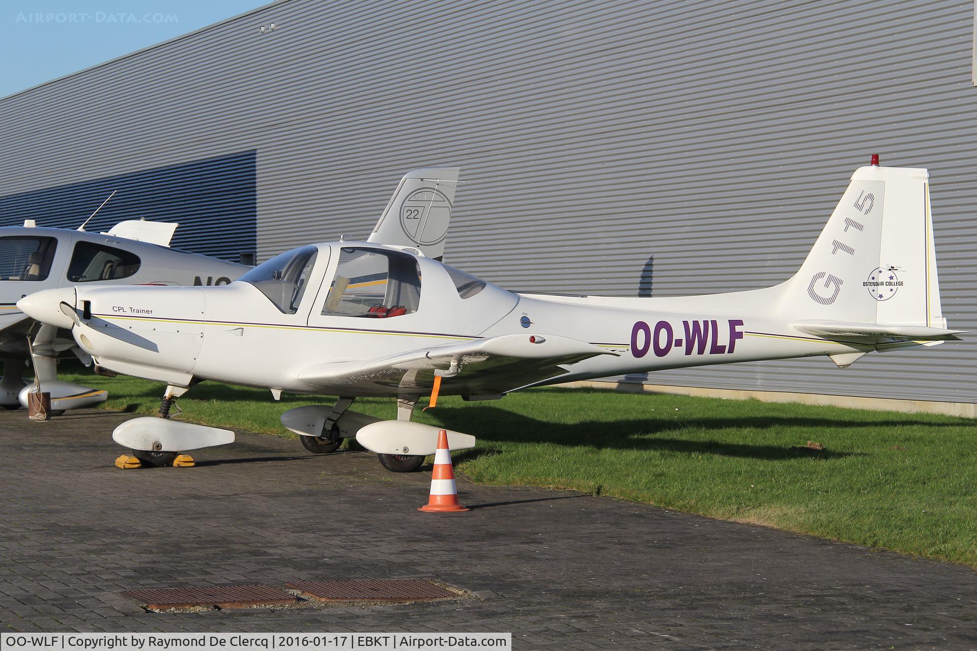OO-WLF, 1988 Grob G-115A C/N 8032, Parked at Wevelgem.