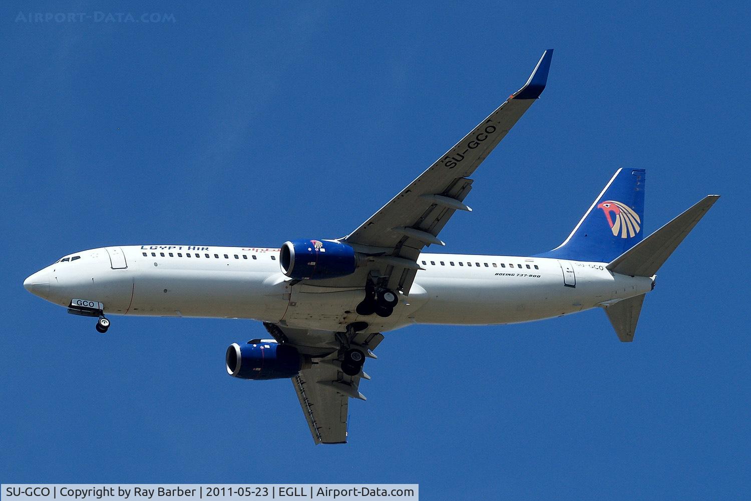 SU-GCO, 2007 Boeing 737-866 C/N 35561, Boeing 737-866 [35561] (EgyptAir) Home~G 23/05/2011. On approach 27R.