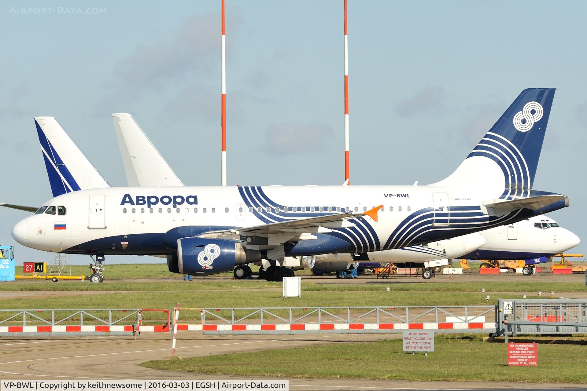 VP-BWL, 2004 Airbus A319-111 C/N 2243, Aurora colour scheme.
