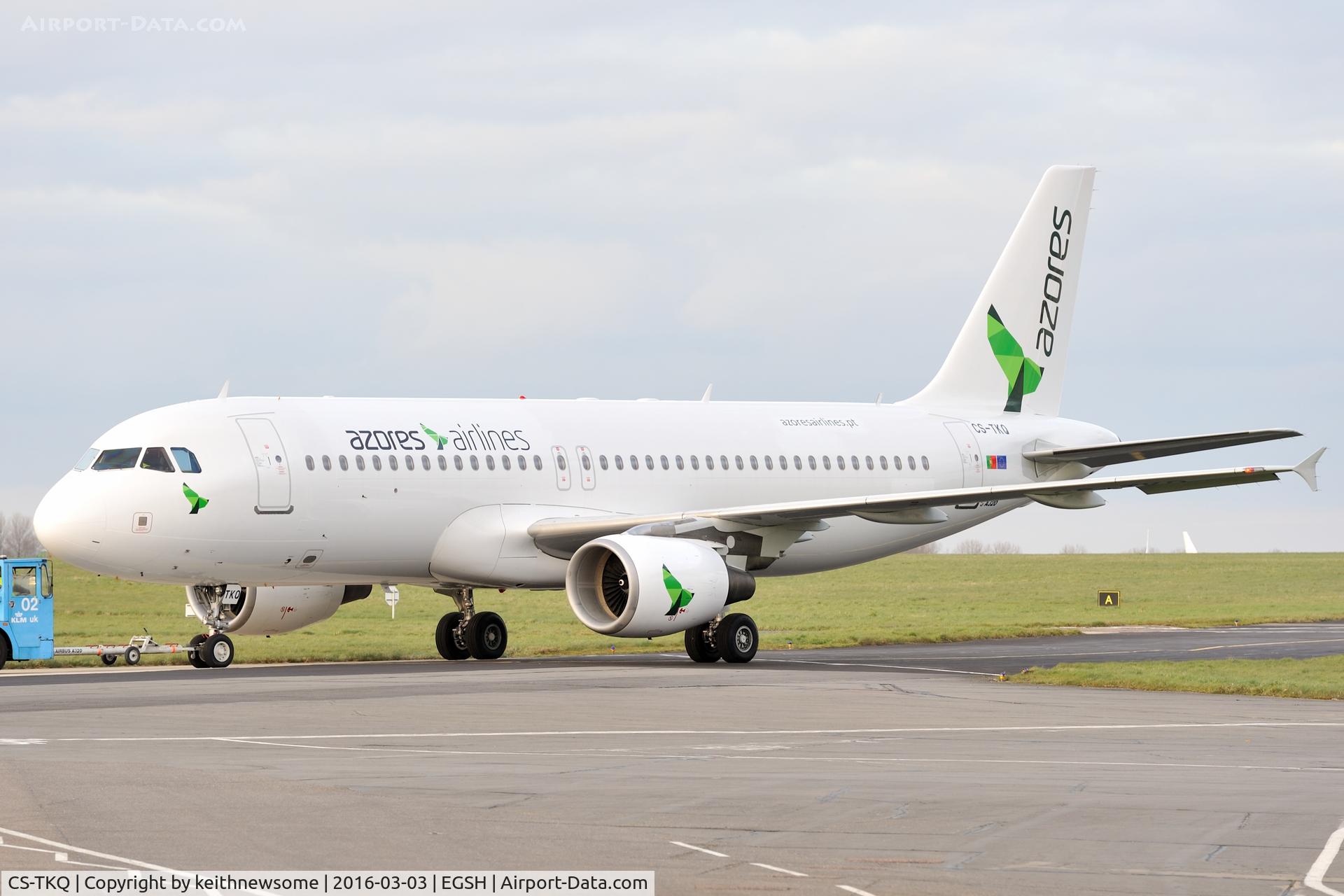 CS-TKQ, 2004 Airbus A320-214 C/N 2325, Recently removed from spray shop in Azores Airlines colour scheme.