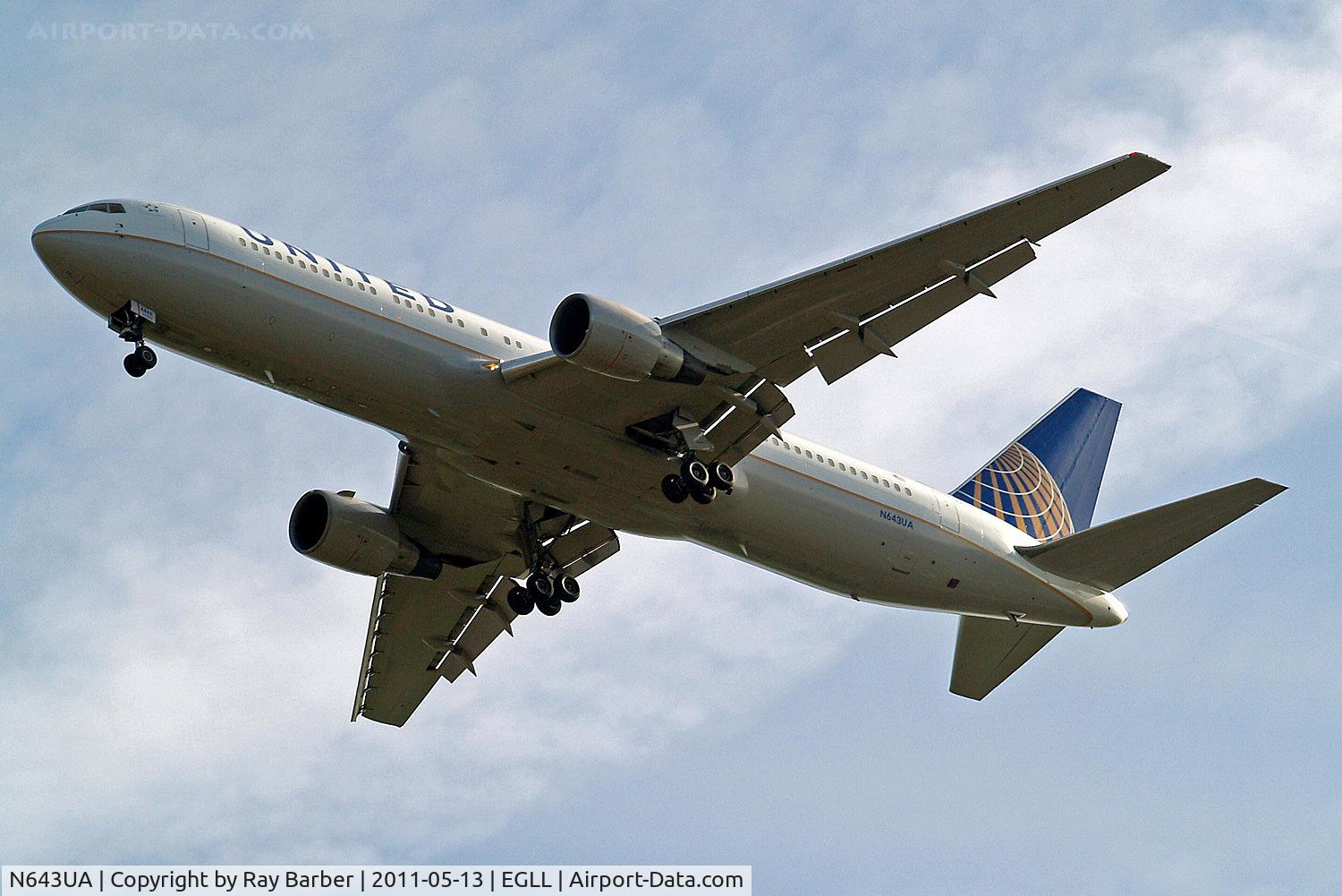 N643UA, 1991 Boeing 767-322/ER C/N 25093, Boeing 767-322ER [25093] (United Airlines) Home~G 13/05/2011. On approach 27R.