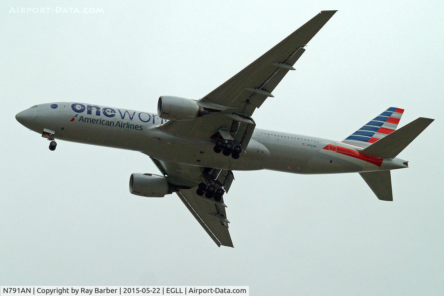 N791AN, 2000 Boeing 777-223/ER C/N 30254, Boeing 777-223ER [30254] (American Airlines) Home~G 22/05/2015. On approach 27R.
