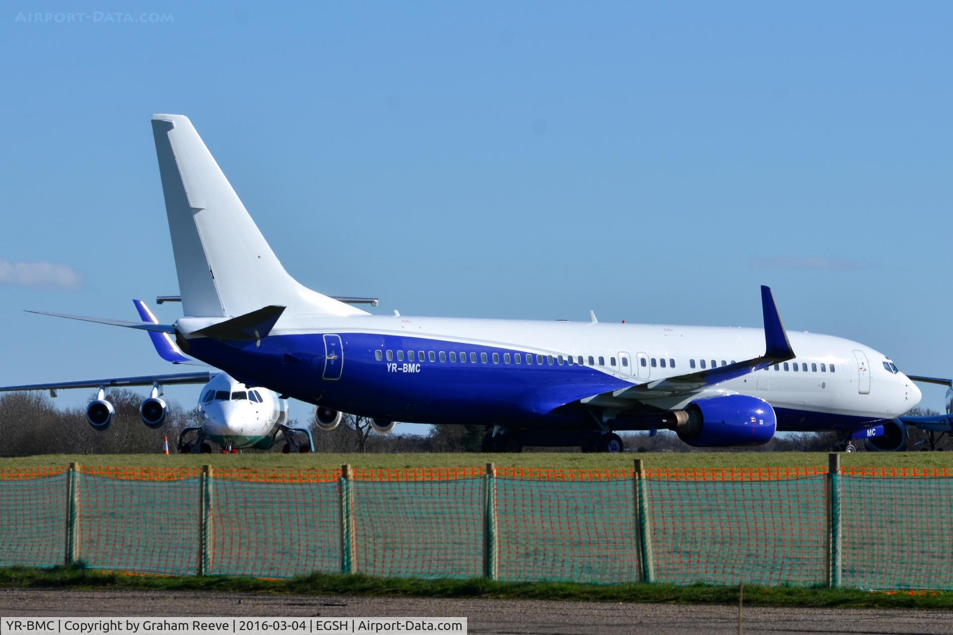 YR-BMC, 1998 Boeing 737-85F C/N 28822, Parked at Norwich.