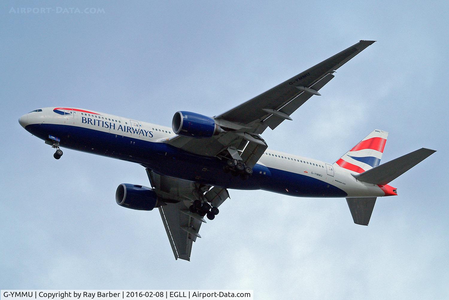 G-YMMU, 2009 Boeing 777-236/ER C/N 36519, Boeing 777-236ER [36519] (British Airways) Home~G 08/02/2016. On approach 27R.