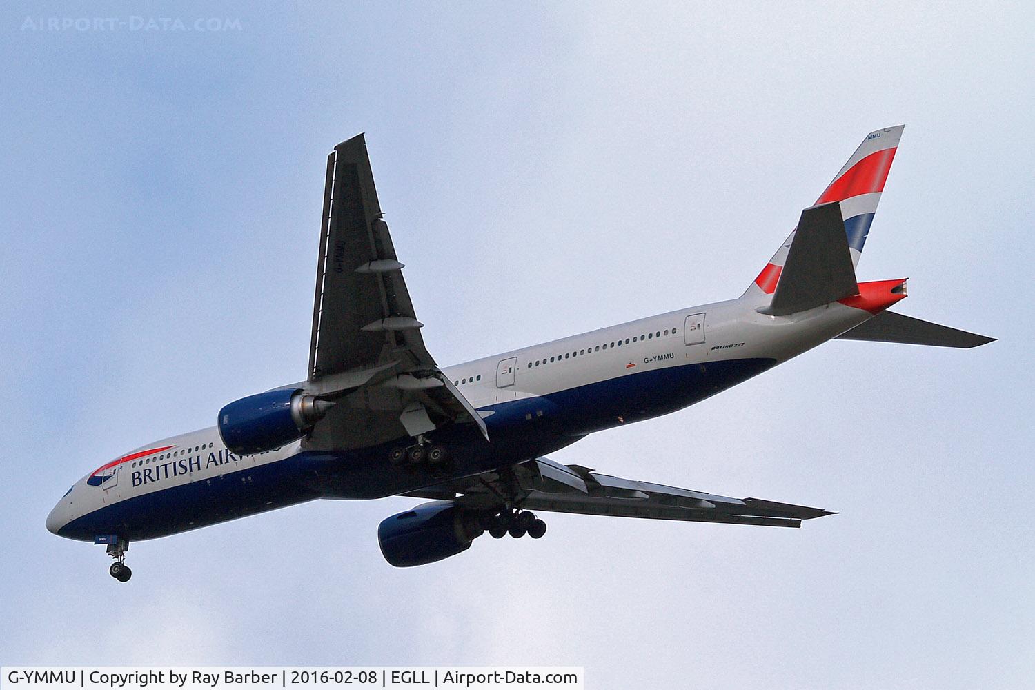 G-YMMU, 2009 Boeing 777-236/ER C/N 36519, Boeing 777-236ER [36519] (British Airways) Home~G 08/02/2016. On approach 27R.