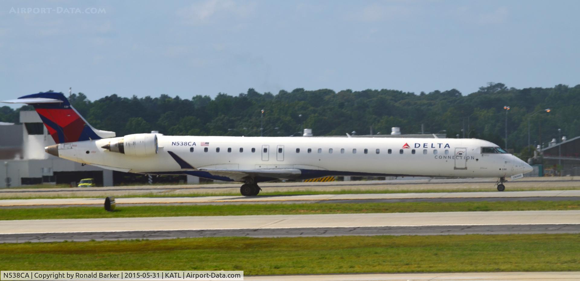 N538CA, 2008 Bombardier CRJ-900ER (CL-600-2D24) C/N 15157, Taxi to parking Atlanta