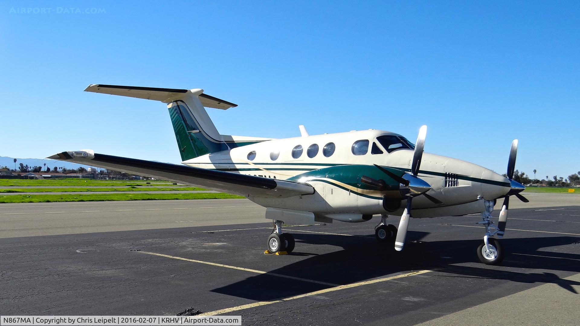 N867MA, 1980 Beech F90 King Air C/N LA-65, AM Aero LLC (West Hills, CA) 1980 Beechcraft King Air F90 parked on the transient ramp at Reid Hillview Airport, San Jose, CA.