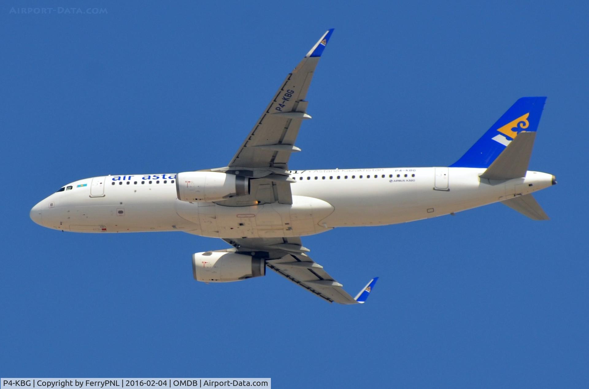 P4-KBG, 2014 Airbus A320-232 C/N 6029, Air Astana A320 departing DXB