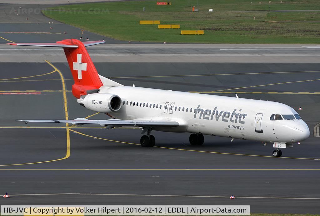 HB-JVC, 1994 Fokker 100 (F-28-0100) C/N 11501, at dus