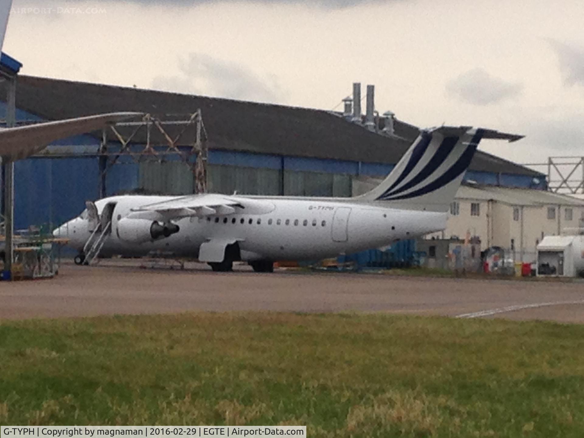 G-TYPH, 1991 British Aerospace BAe.146-200 C/N E2200, long shot from car park