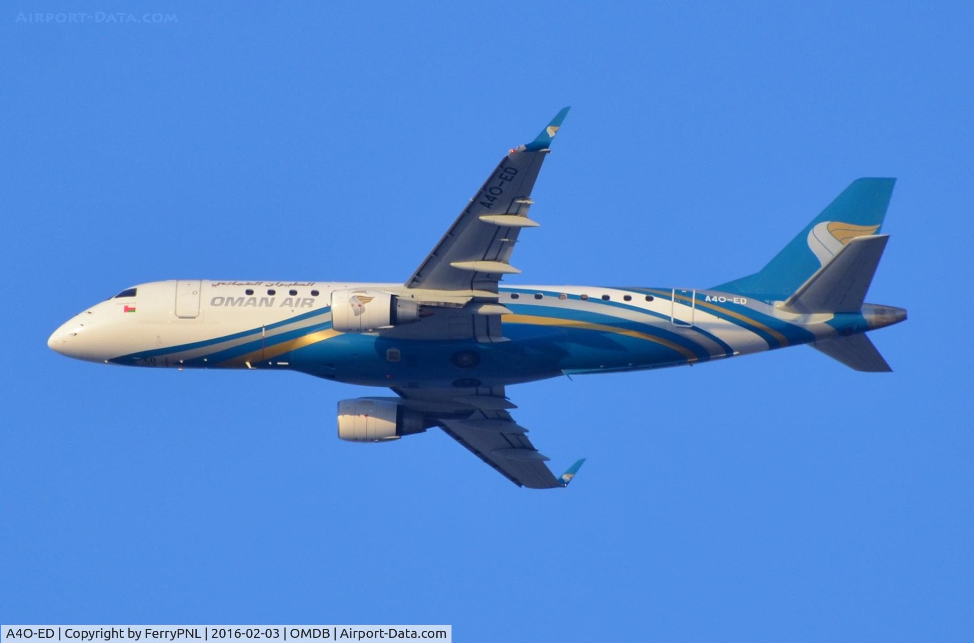 A4O-ED, 2012 Embraer 175LR (ERJ-170-200LR) C/N 17000354, Oman Air ERJ175 departing DXB