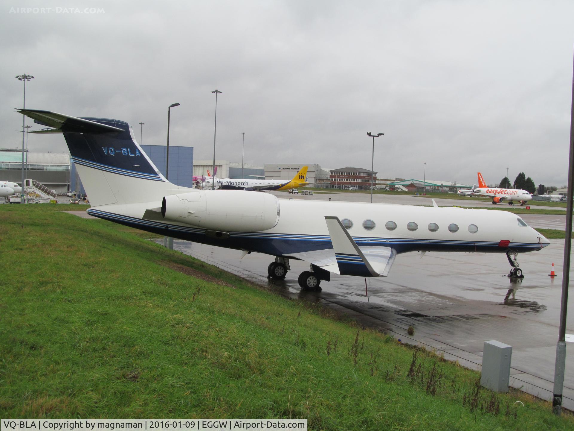 VQ-BLA, 2008 Gulfstream Aerospace GV-SP (G550) C/N 5215, from long term car park - free parking for 1hr
