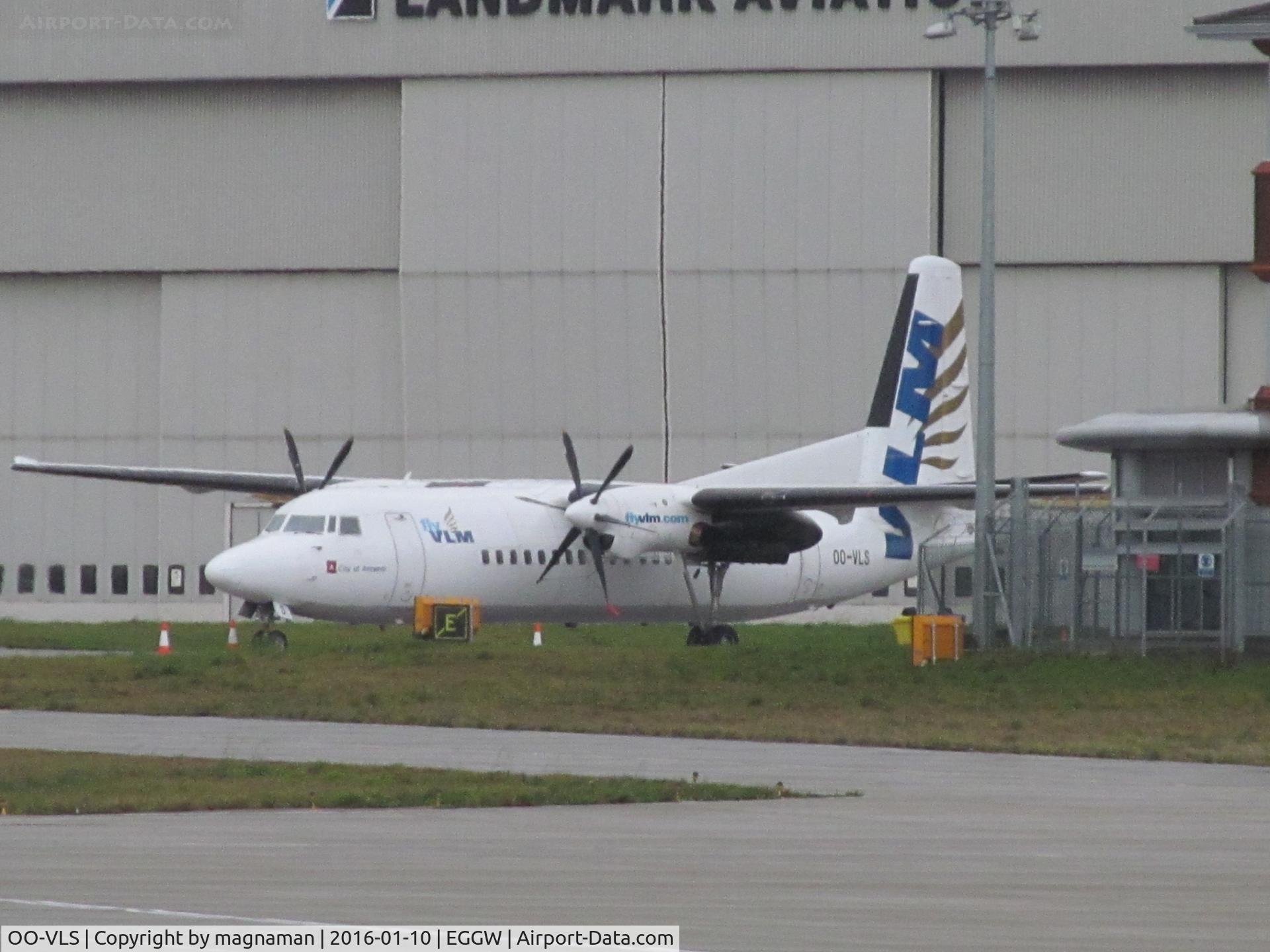 OO-VLS, 1987 Fokker 50 C/N 20109, long shot across apron