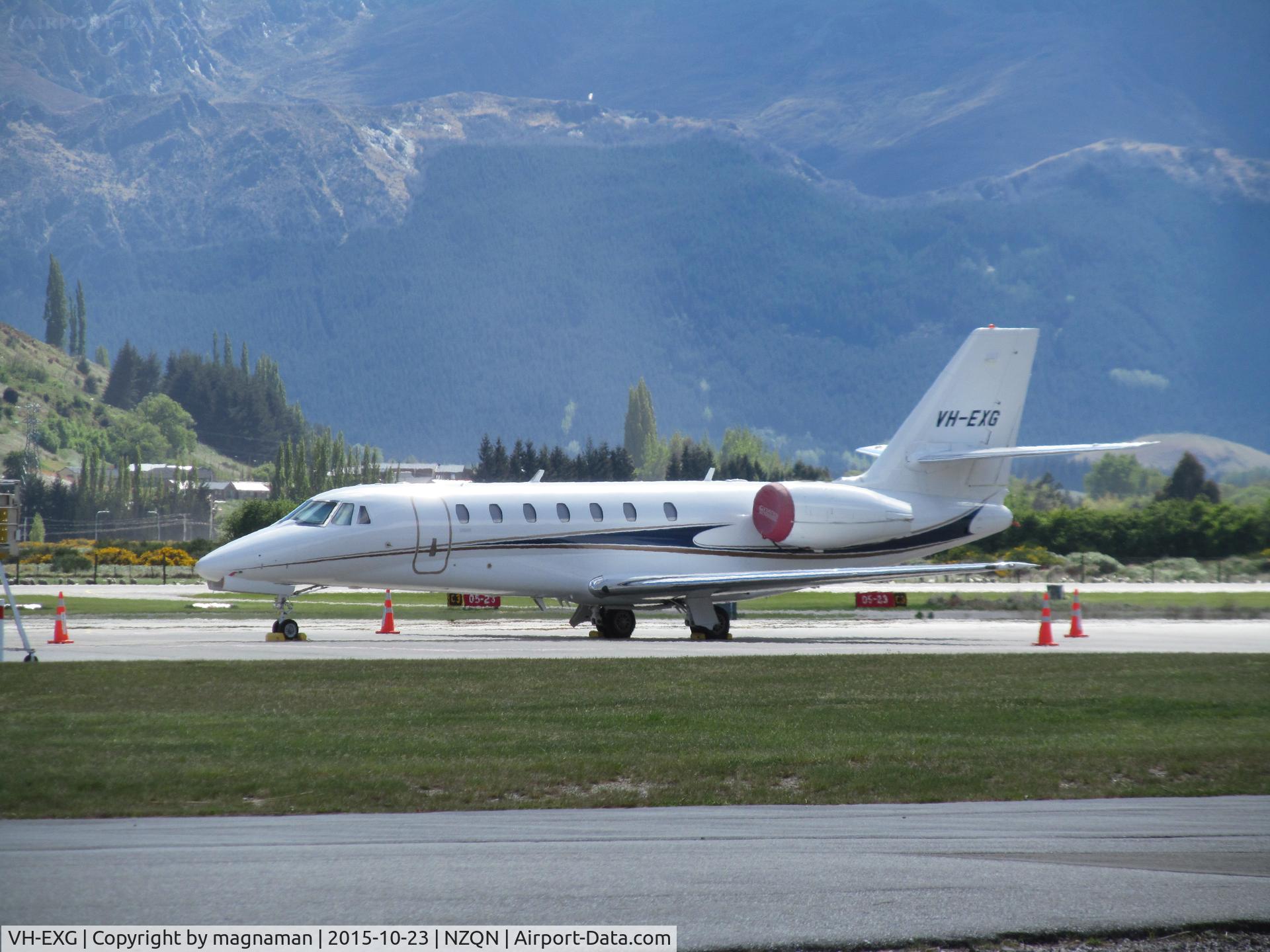 VH-EXG, 2005 Cessna 680 Citation Sovereign C/N 680-0072, long shot at QTN