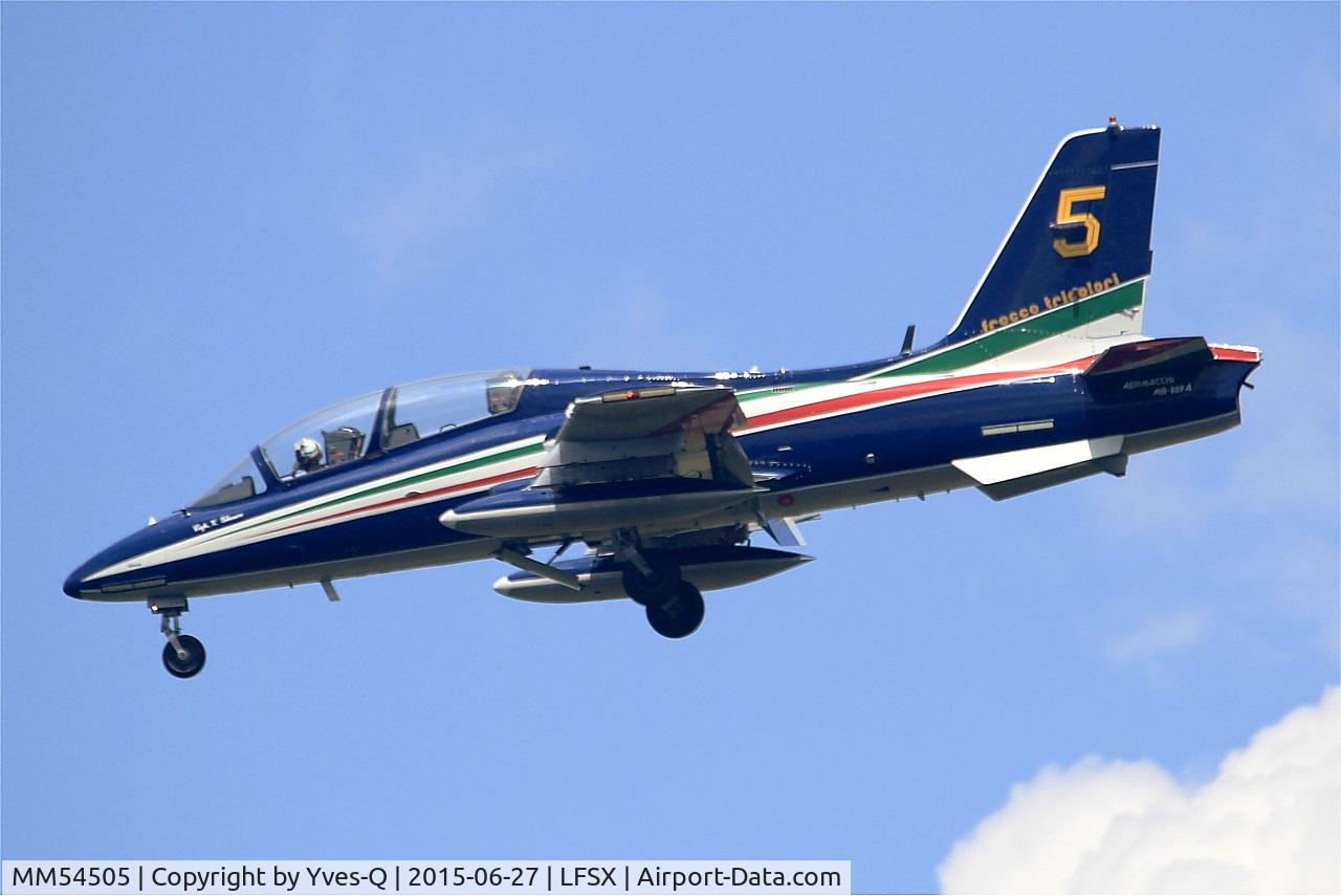 MM54505, Aermacchi MB-339A C/N 6716/111/AA053, Italian Air Force Aermacchi MB-339PAN, N°5 of Frecce Tricolori Aerobatic Team 2015, Luxeuil-Saint Sauveur Air Base 116 (LFSX) Open day 2015