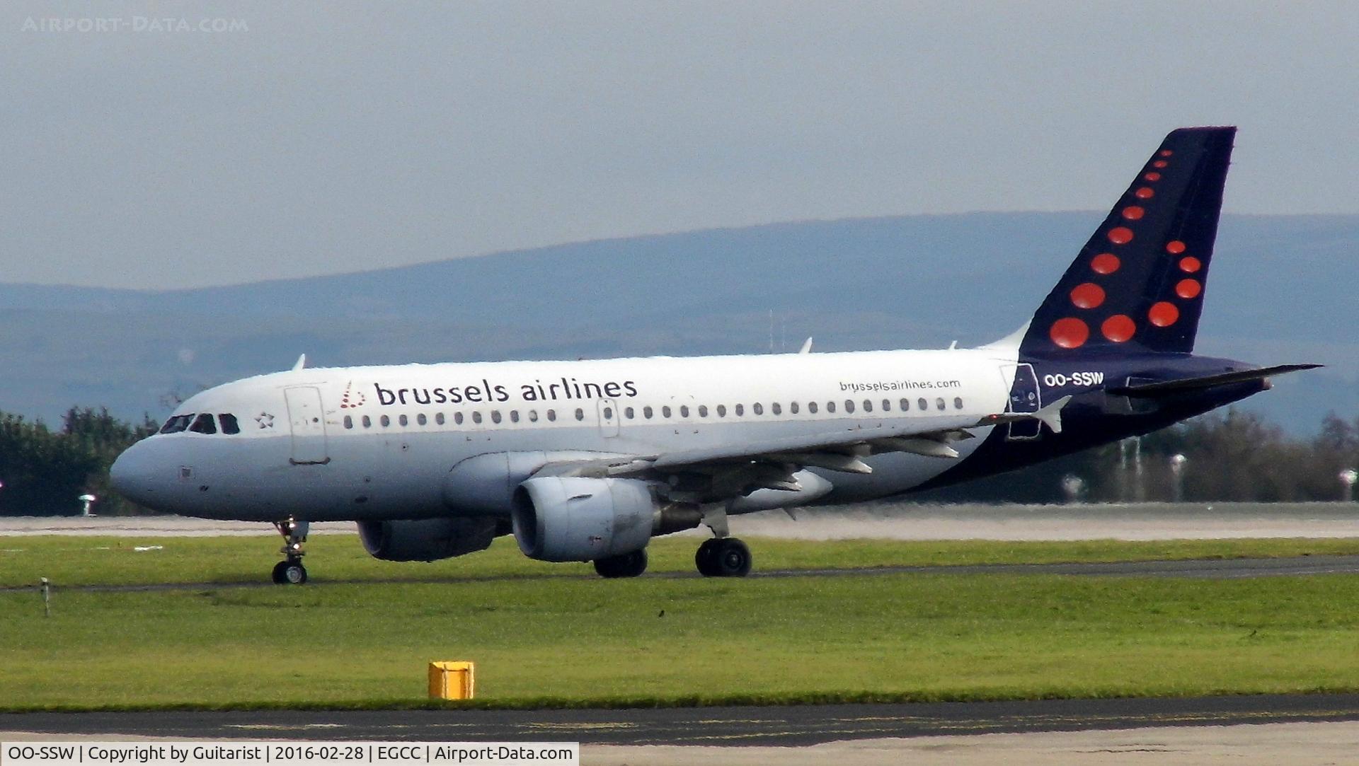 OO-SSW, 2007 Airbus A319-111 C/N 3255, At Manchester