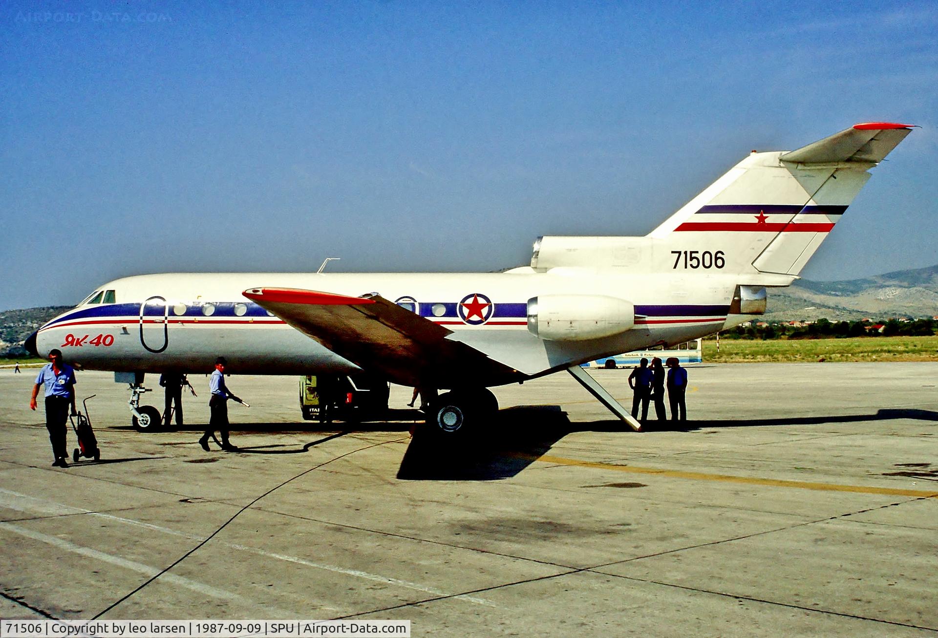 71506, 1977 Yakovlev Yak-40 C/N 9731255, Split 9.9.87