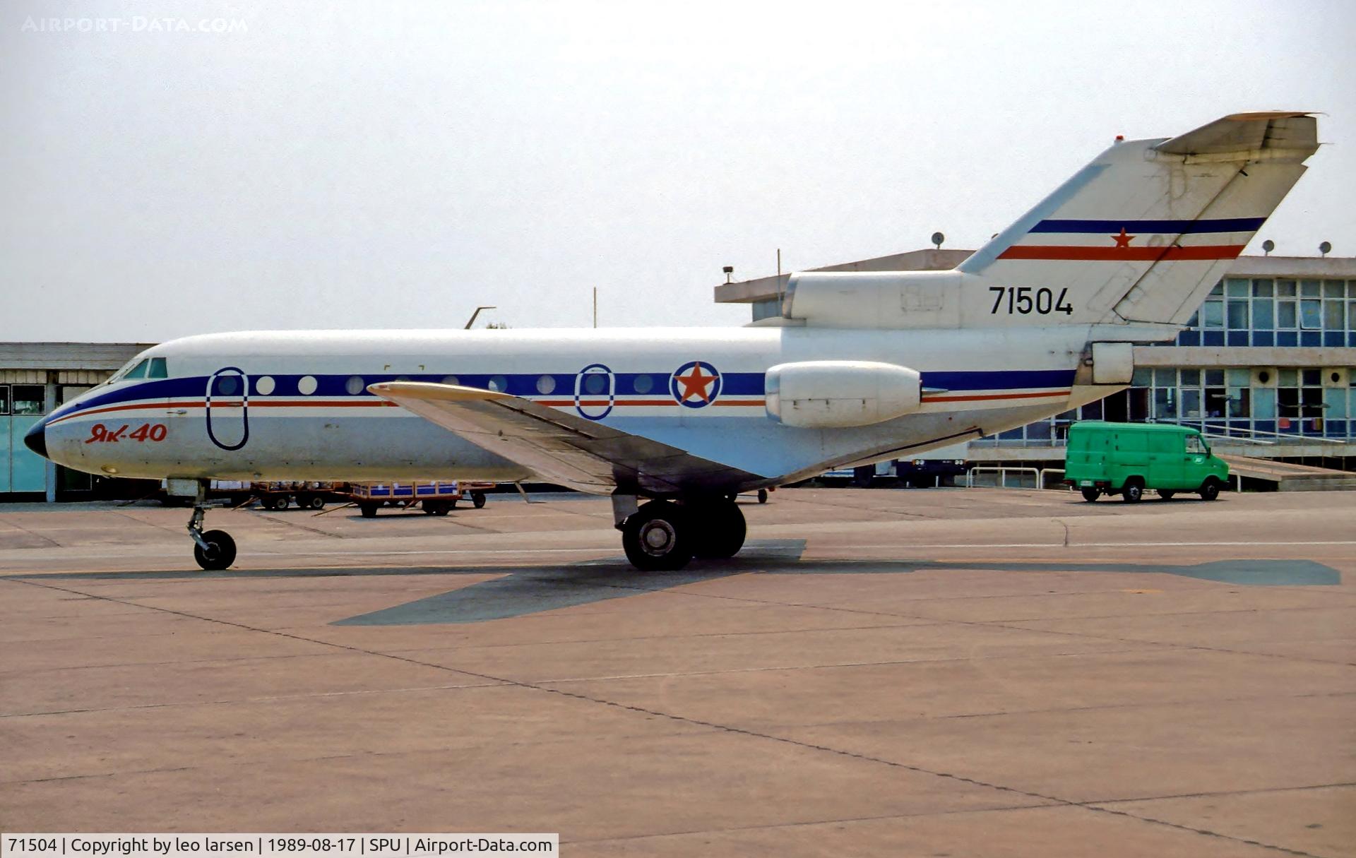 71504, Yakovlev Yak-40 C/N 9231523, Split 17.8.89