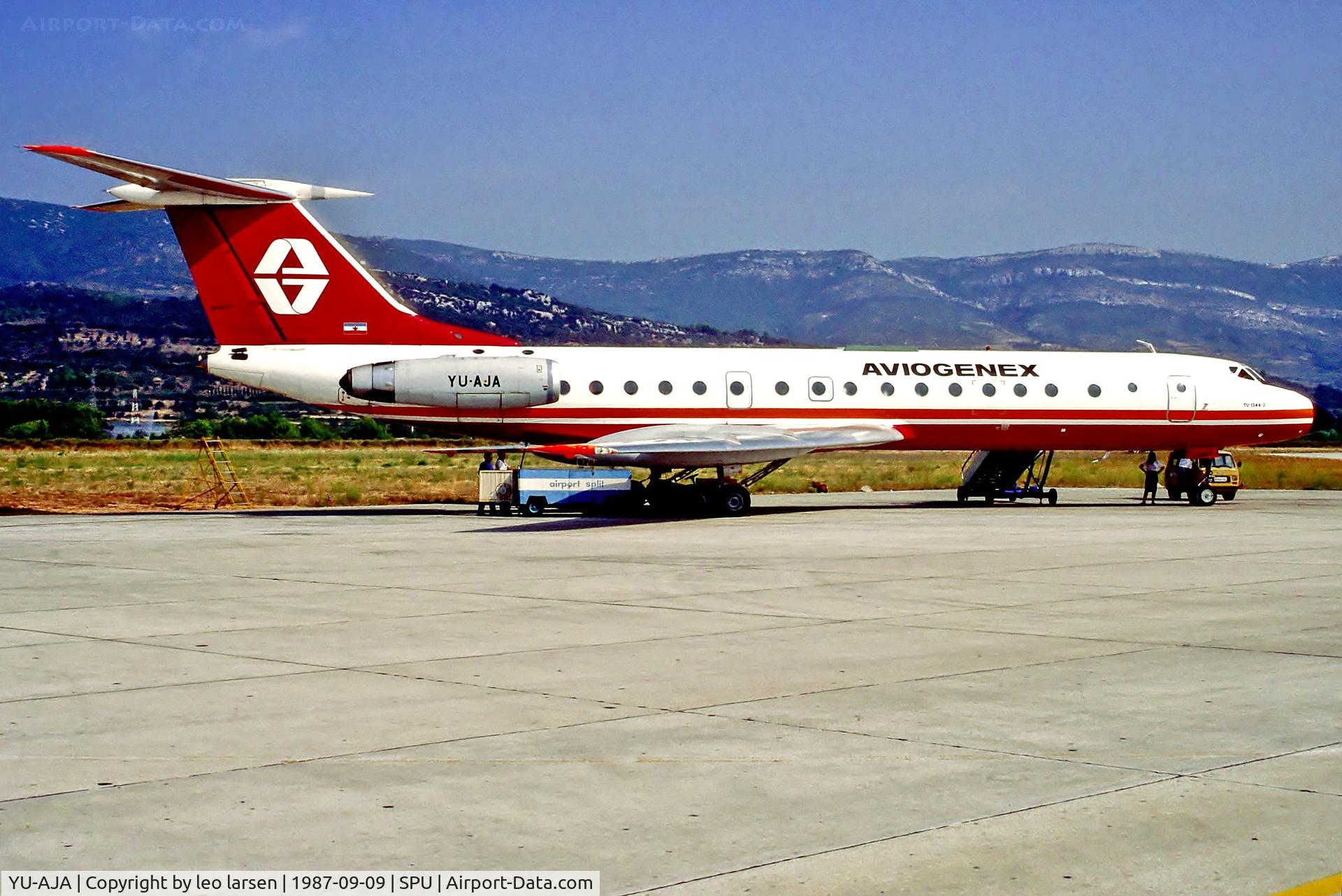 YU-AJA, 1971 Tupolev Tu-134A C/N 1351206, Split 9.9.87
