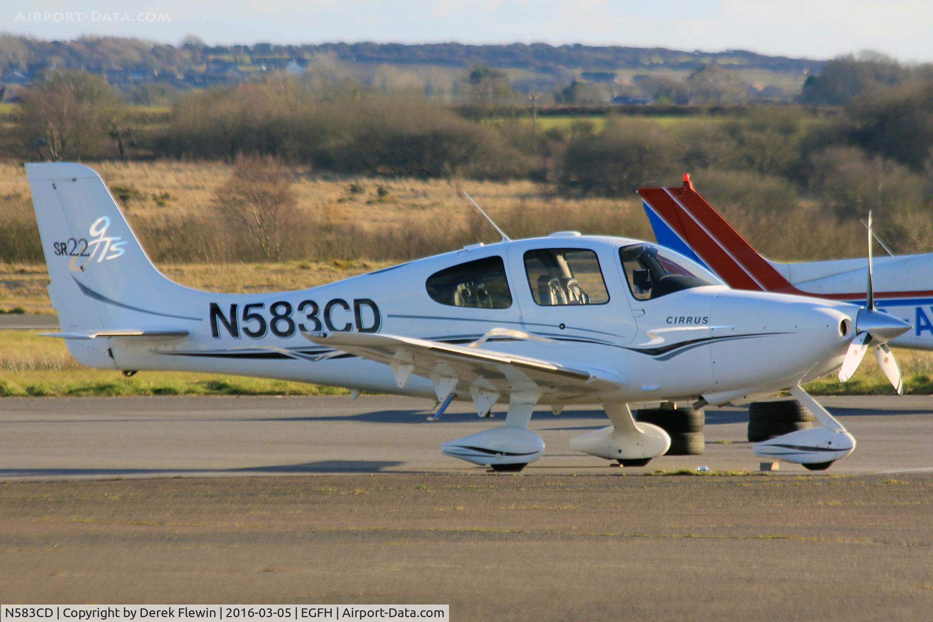 N583CD, 2006 Cirrus SR22 GTS C/N 1809, SR22 GTS, Haverfordwest based, previously N593CD, frequent visitor to EGFH, parked up.